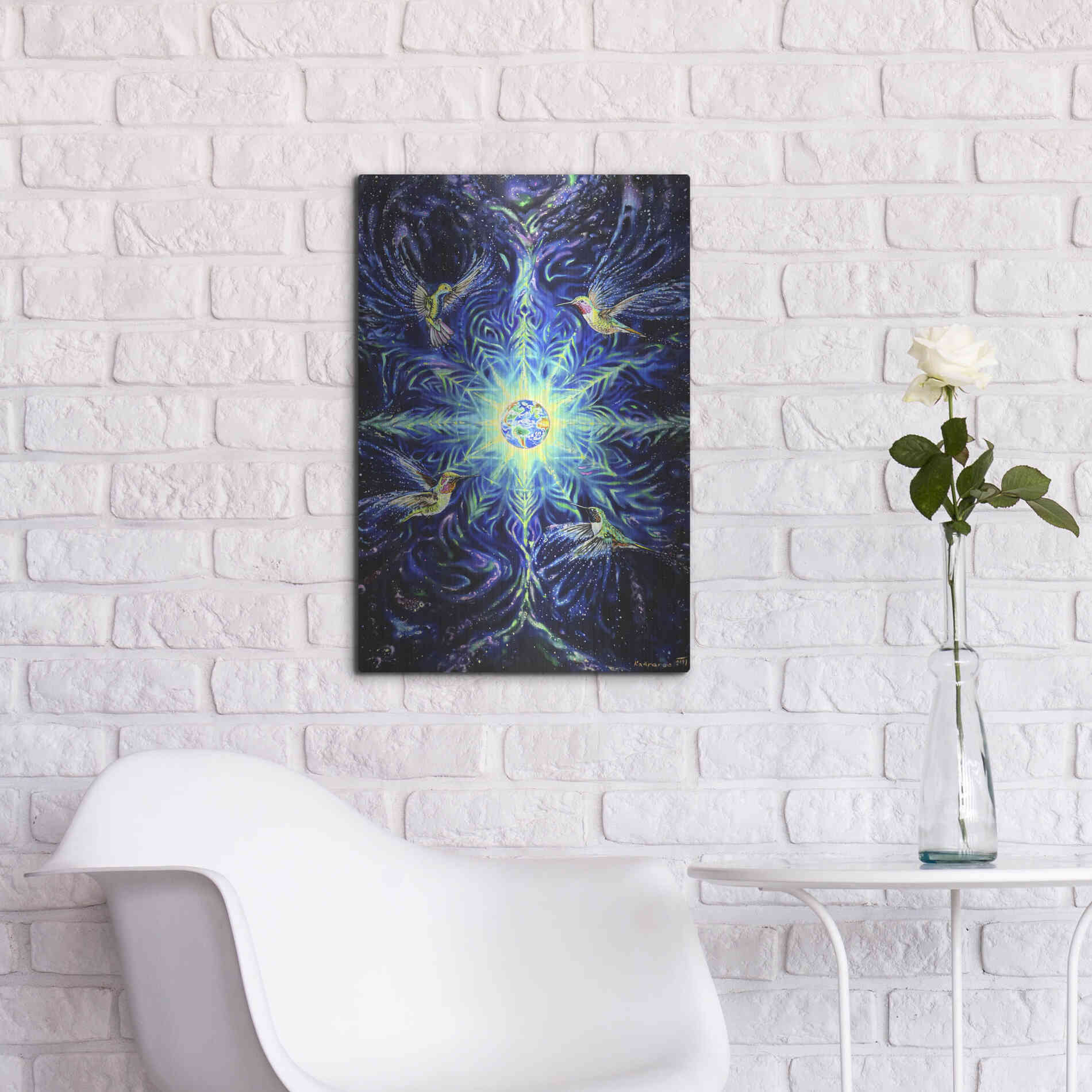 Luxe Metal Art 'Anahata' by Jan Kasparec, Metal Wall Art,16x24