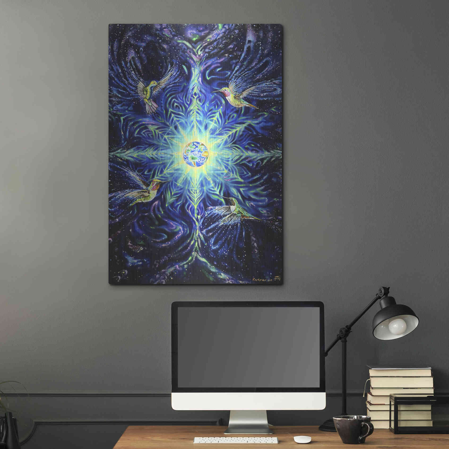 Luxe Metal Art 'Anahata' by Jan Kasparec, Metal Wall Art,24x36