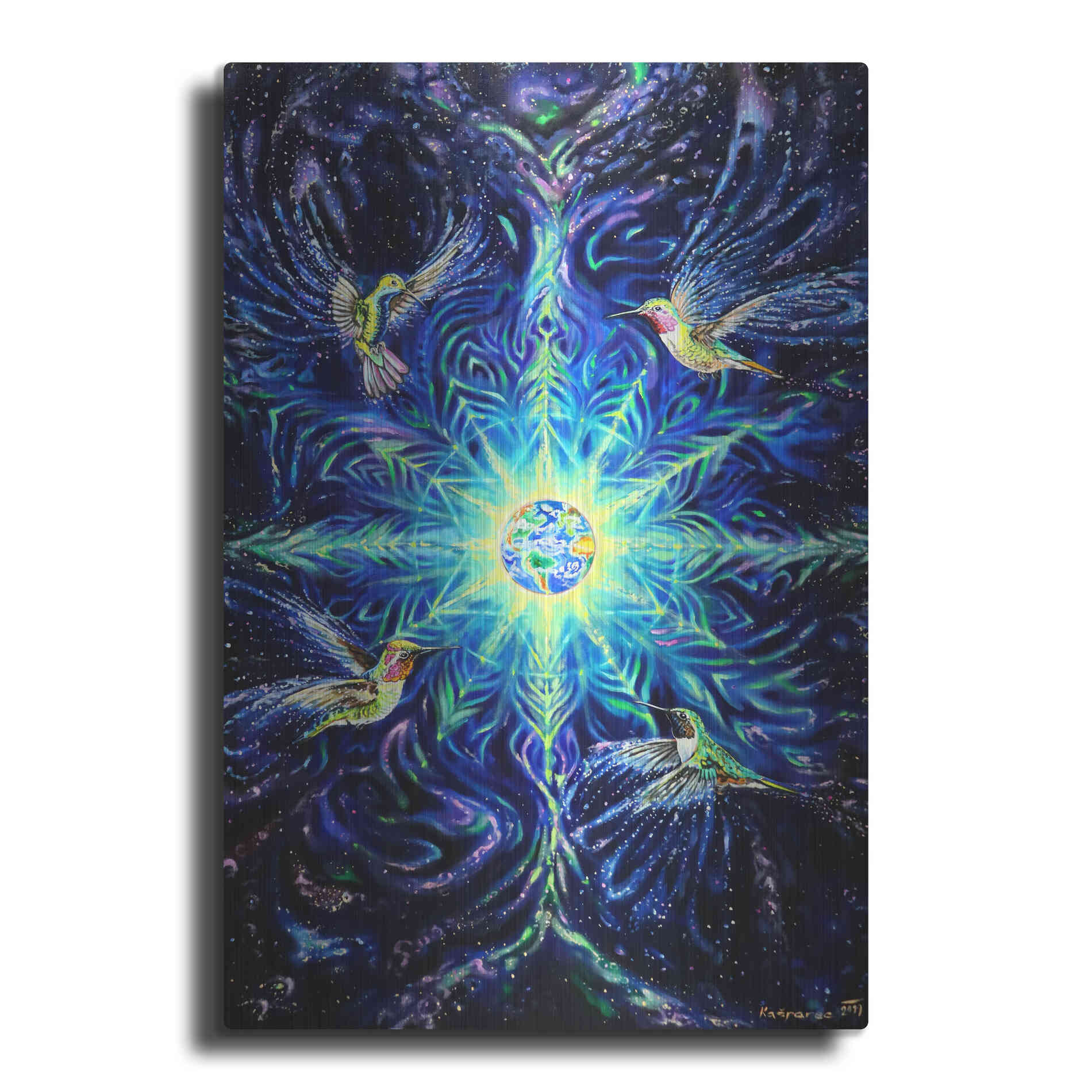 Luxe Metal Art 'Anahata' by Jan Kasparec, Metal Wall Art