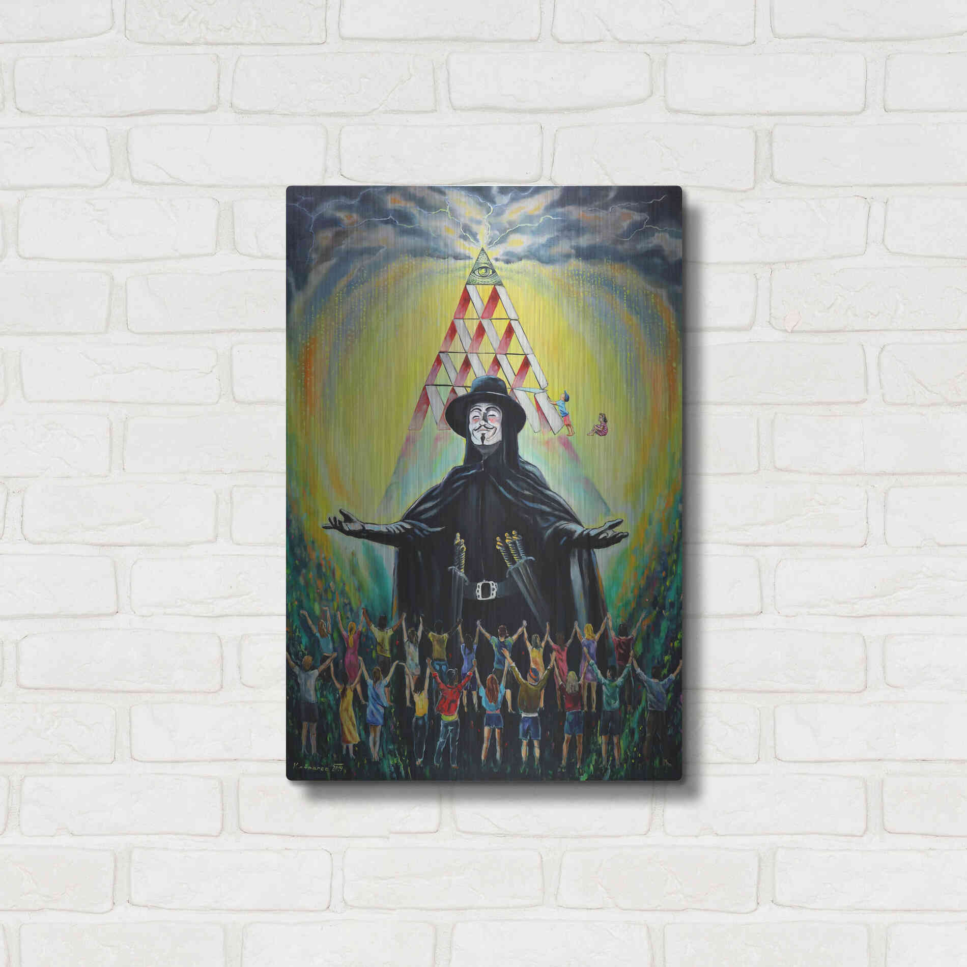 Luxe Metal Art 'Revolution' by Jan Kasparec, Metal Wall Art,16x24