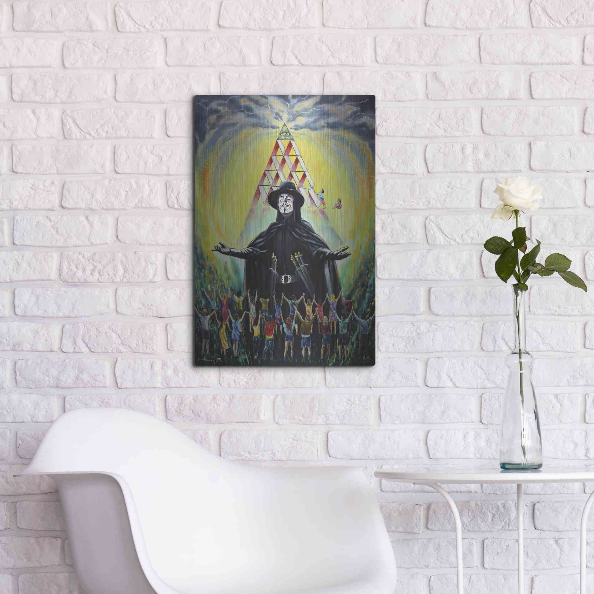 Luxe Metal Art 'Revolution' by Jan Kasparec, Metal Wall Art,16x24