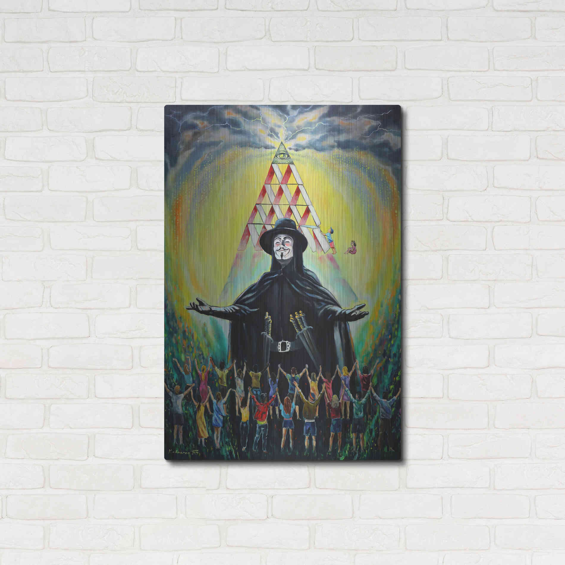 Luxe Metal Art 'Revolution' by Jan Kasparec, Metal Wall Art,24x36