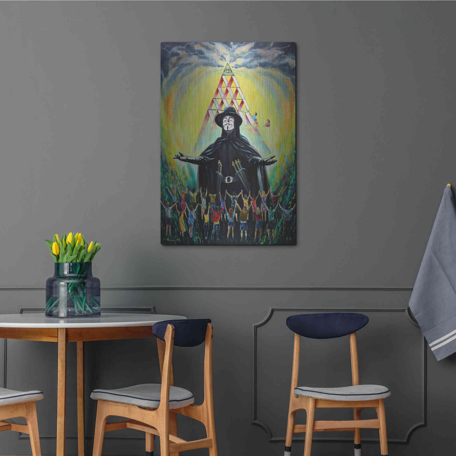 Luxe Metal Art 'Revolution' by Jan Kasparec, Metal Wall Art,24x36