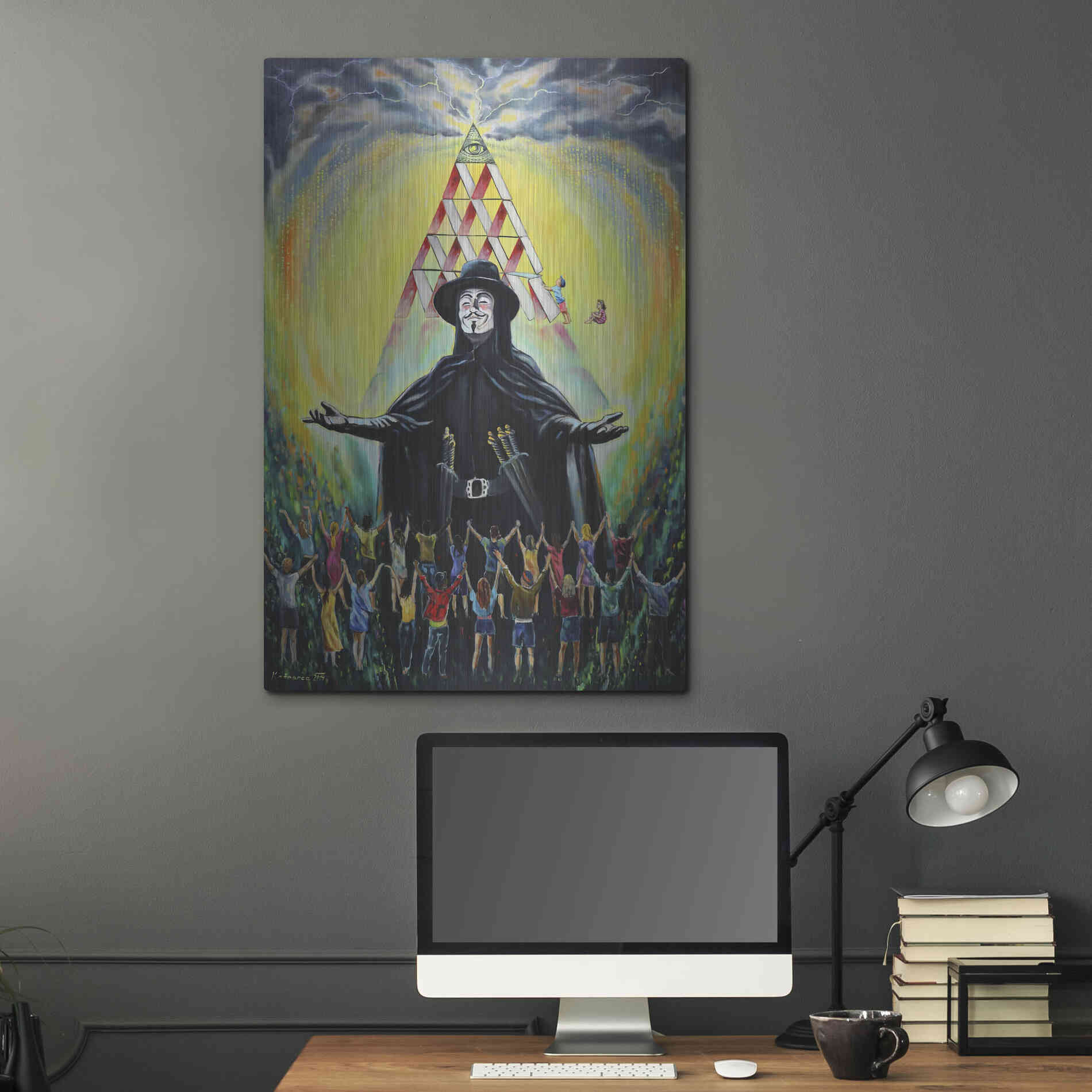 Luxe Metal Art 'Revolution' by Jan Kasparec, Metal Wall Art,24x36