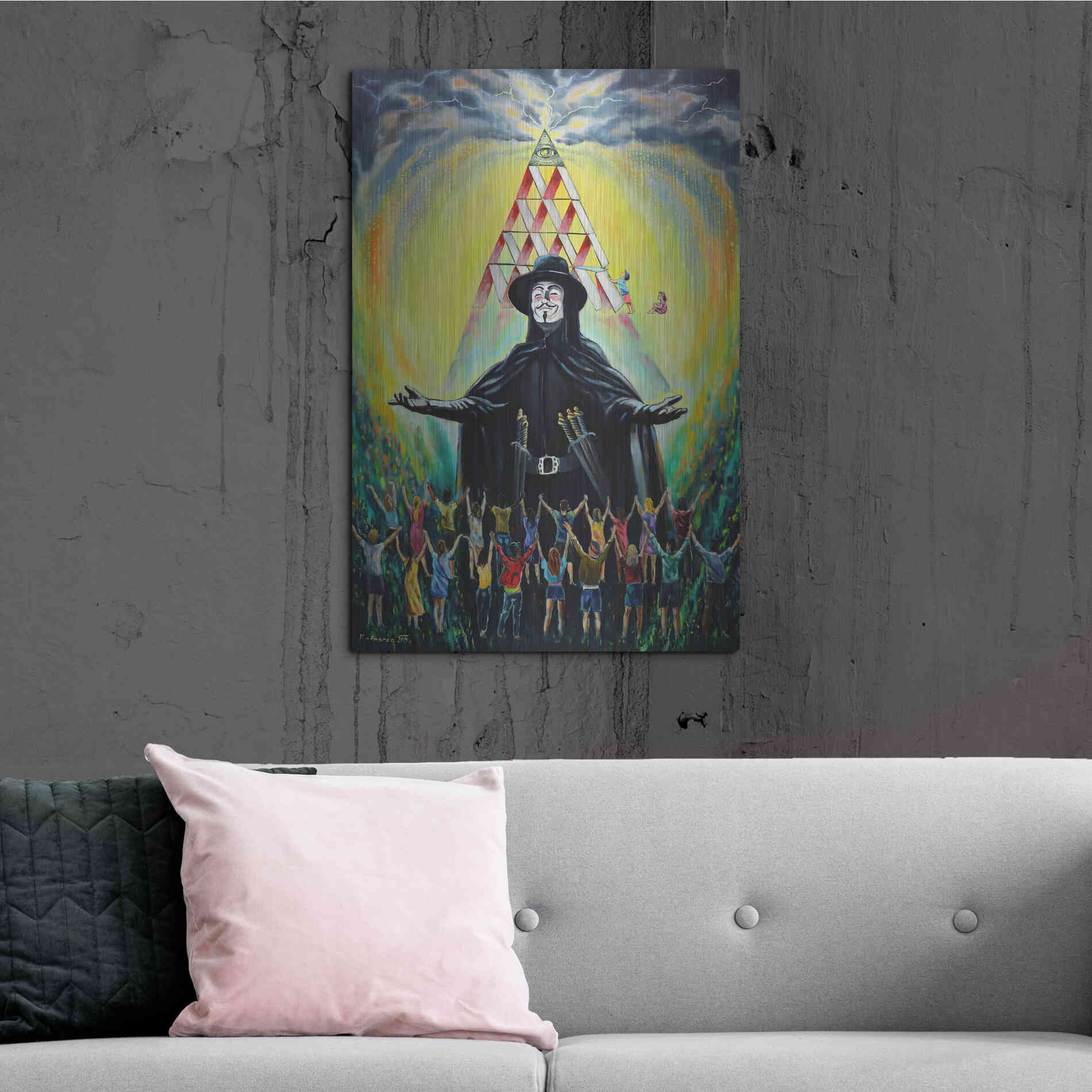 Luxe Metal Art 'Revolution' by Jan Kasparec, Metal Wall Art,24x36