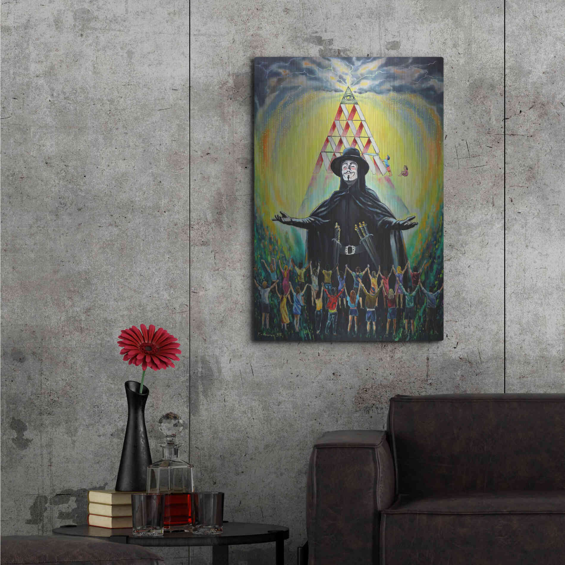 Luxe Metal Art 'Revolution' by Jan Kasparec, Metal Wall Art,24x36