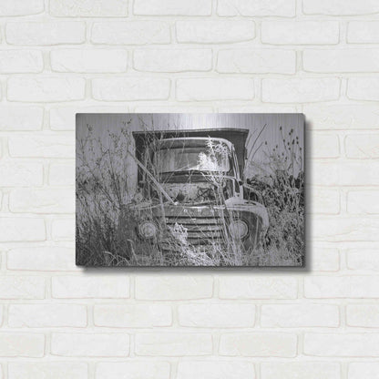 Luxe Metal Art 'Truck in Wildflower Field' by Donnie Quillen, Metal Wall Art,24x16