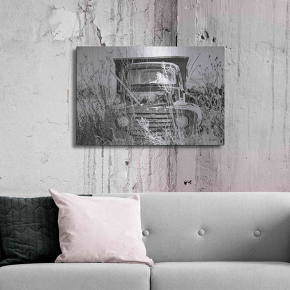 Luxe Metal Art 'Truck in Wildflower Field' by Donnie Quillen, Metal Wall Art,36x24