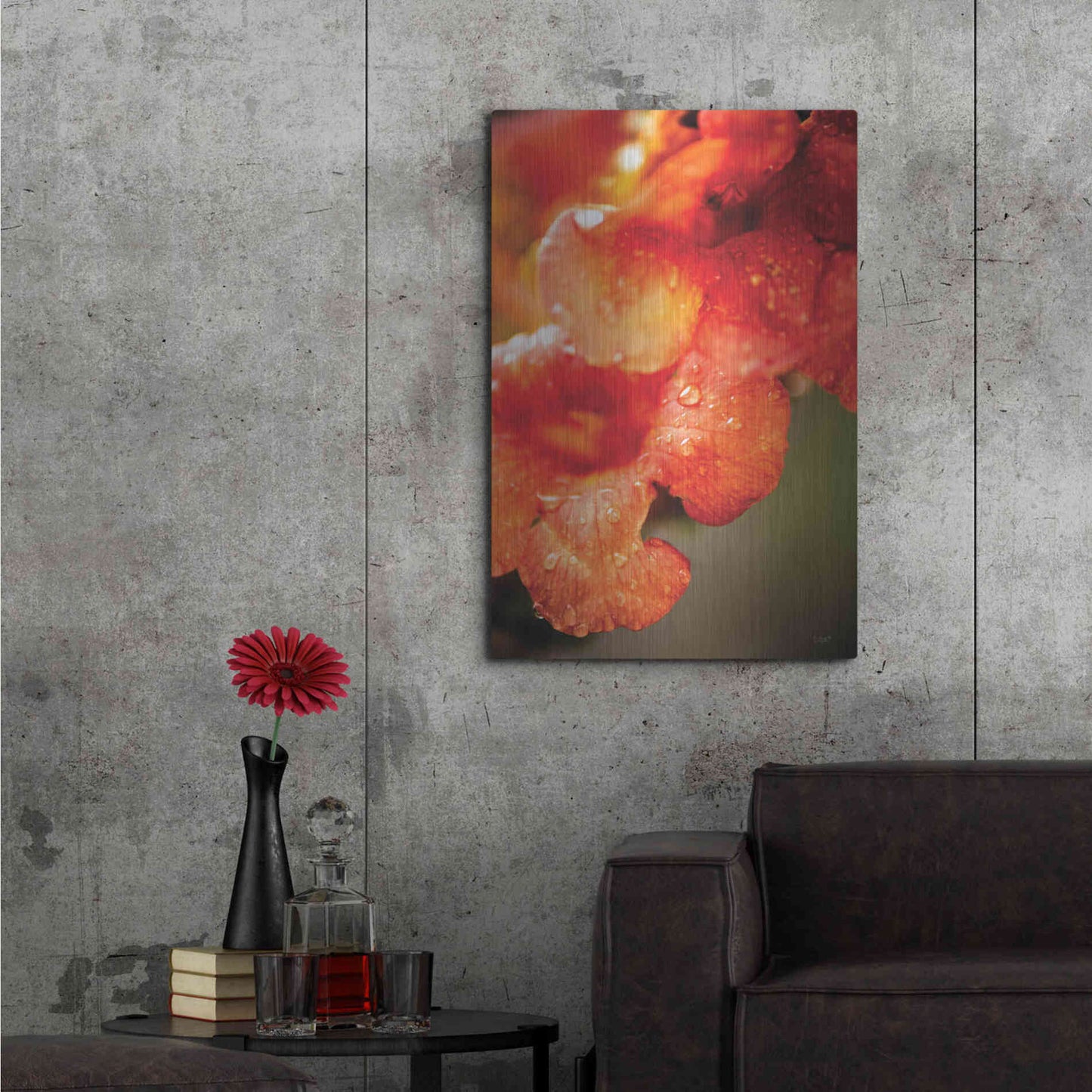 Luxe Metal Art 'Orange Glory' by Donnie Quillen, Metal Wall Art,24x36