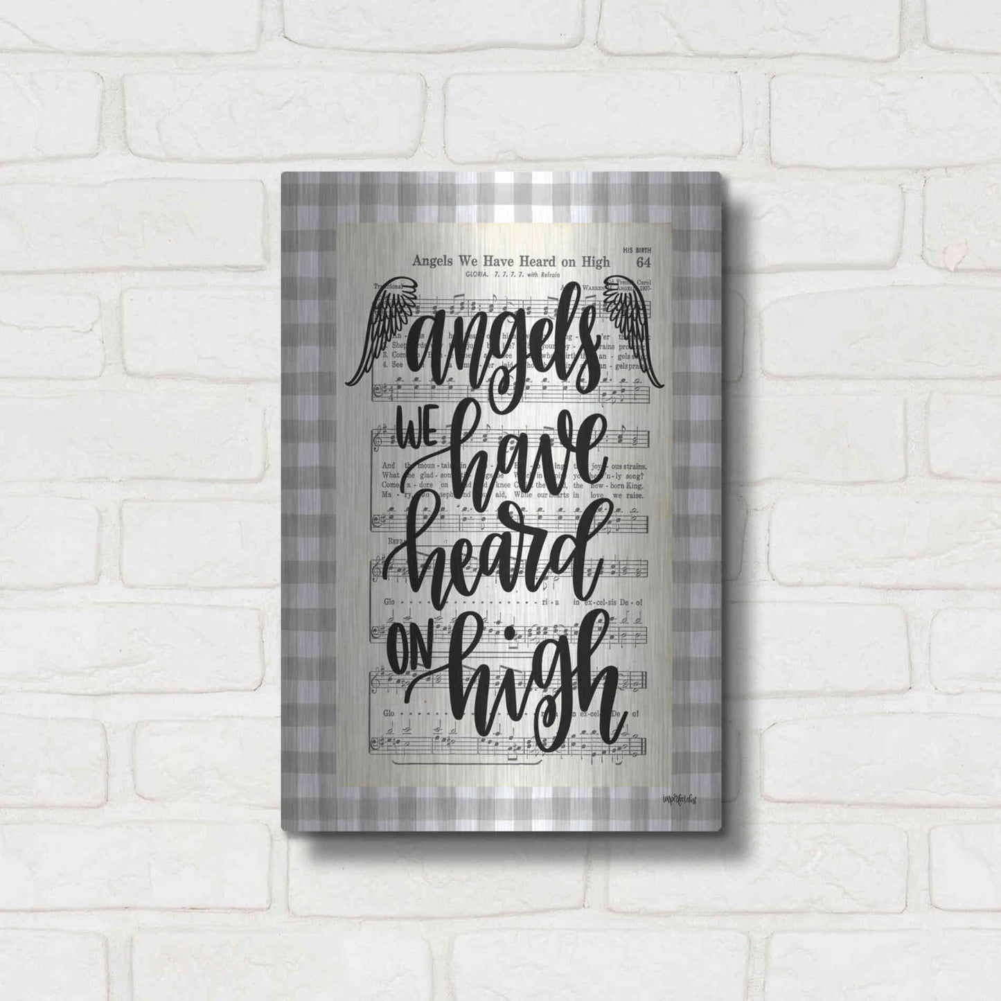 Luxe Metal Art 'Angels We Have Heard' by Imperfect Dust, Metal Wall Art,12x16