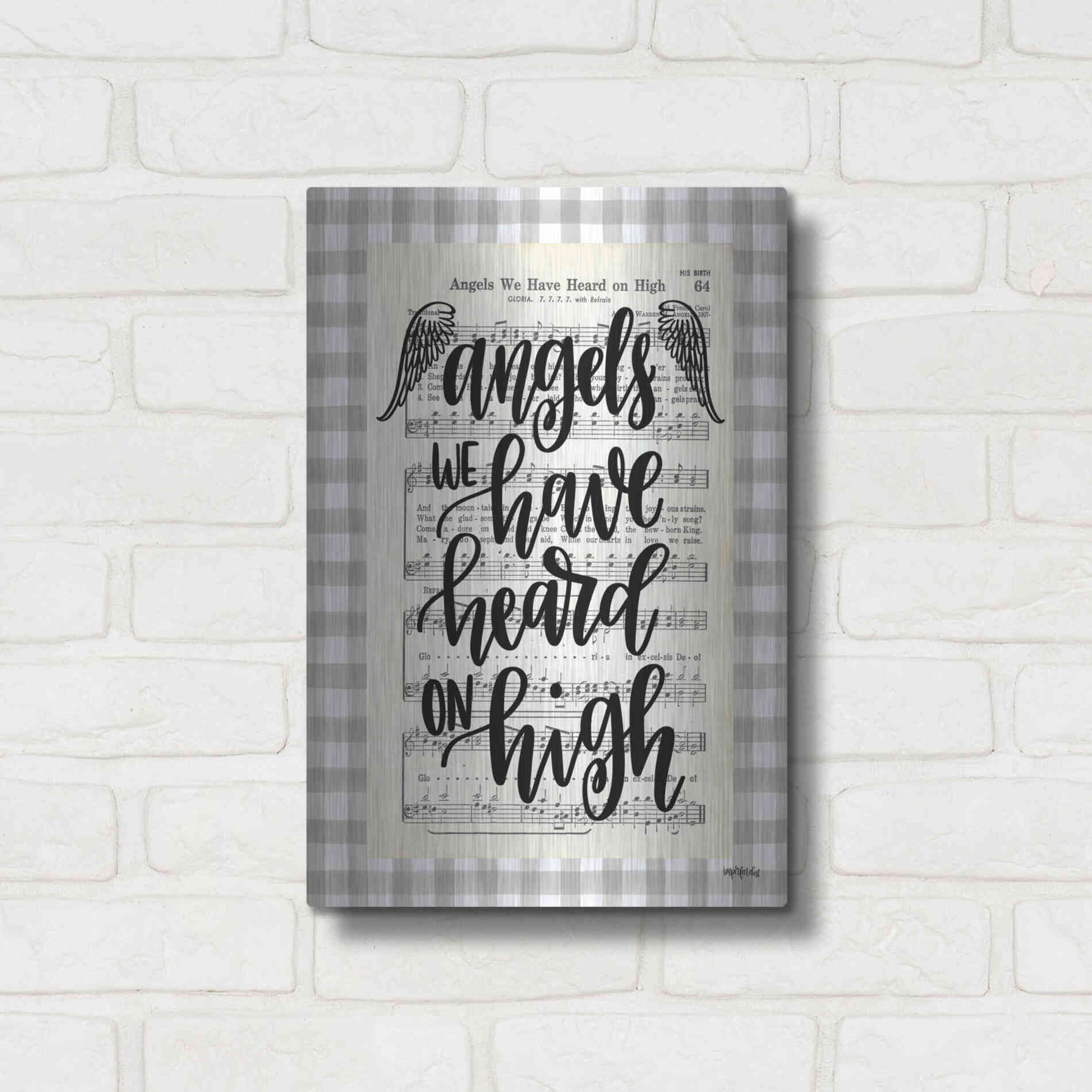 Luxe Metal Art 'Angels We Have Heard' by Imperfect Dust, Metal Wall Art,12x16