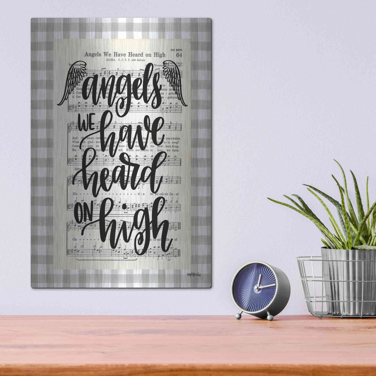 Luxe Metal Art 'Angels We Have Heard' by Imperfect Dust, Metal Wall Art,12x16