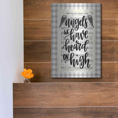Luxe Metal Art 'Angels We Have Heard' by Imperfect Dust, Metal Wall Art,12x16