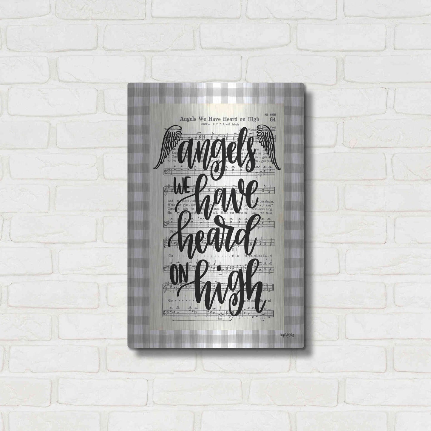 Luxe Metal Art 'Angels We Have Heard' by Imperfect Dust, Metal Wall Art,16x24