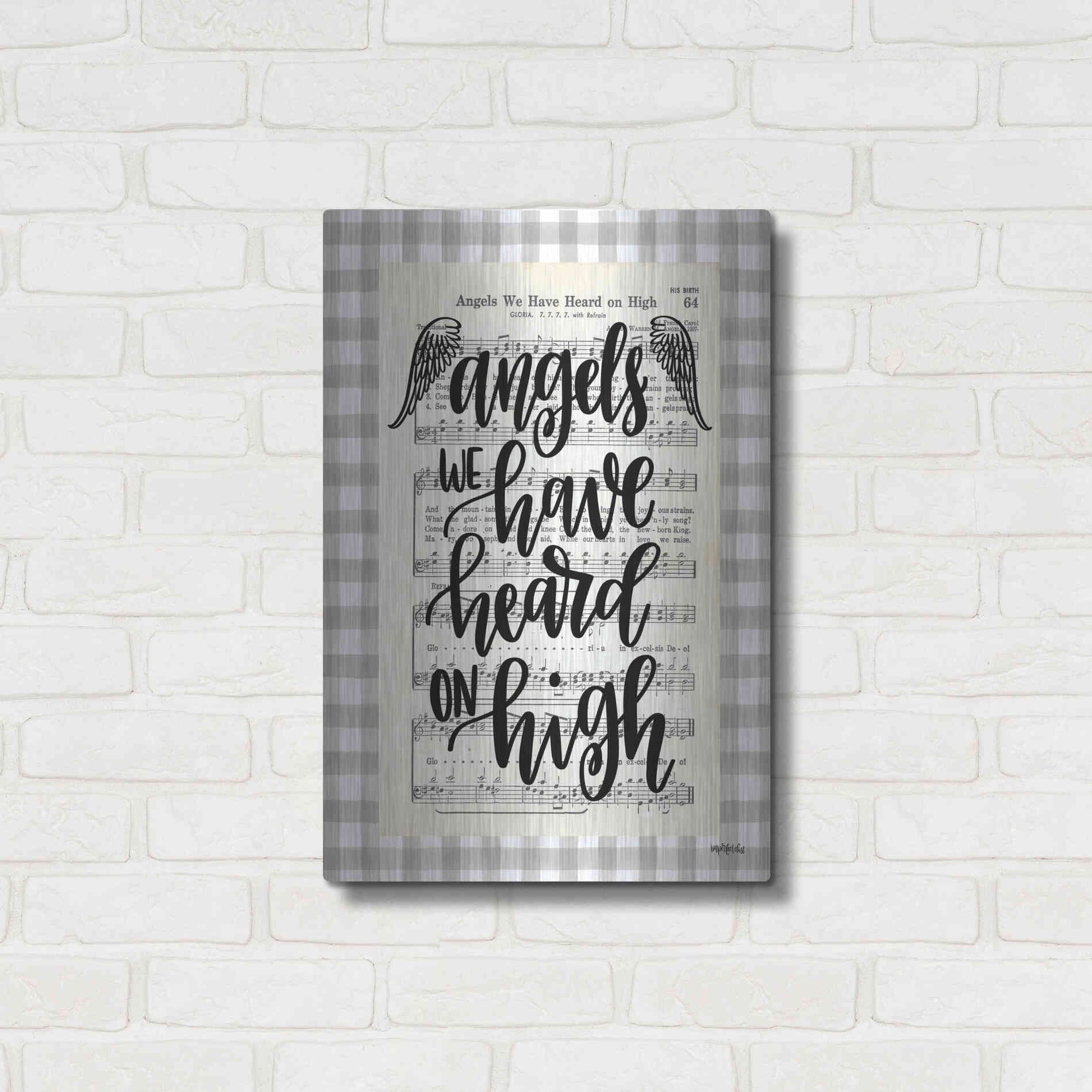 Luxe Metal Art 'Angels We Have Heard' by Imperfect Dust, Metal Wall Art,16x24