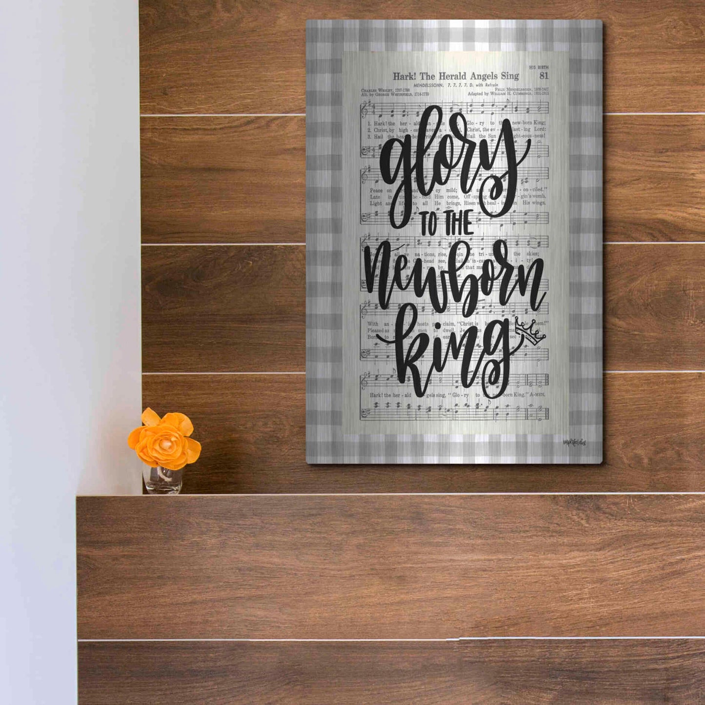 Luxe Metal Art 'Angels We Have Heard II' by Imperfect Dust, Metal Wall Art,12x16