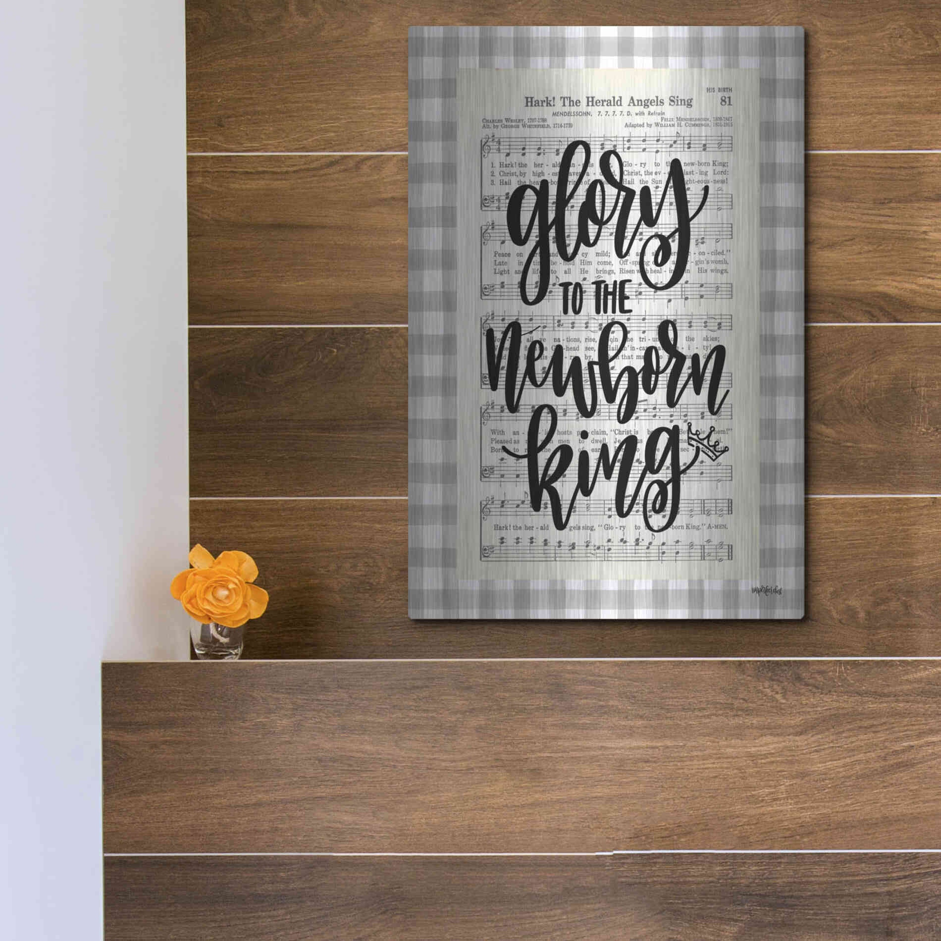 Luxe Metal Art 'Angels We Have Heard II' by Imperfect Dust, Metal Wall Art,12x16