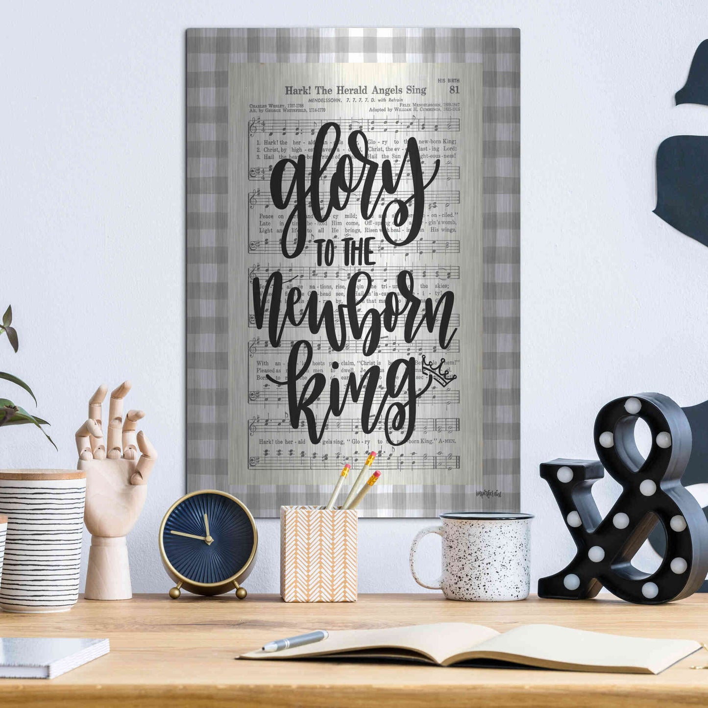 Luxe Metal Art 'Angels We Have Heard II' by Imperfect Dust, Metal Wall Art,12x16