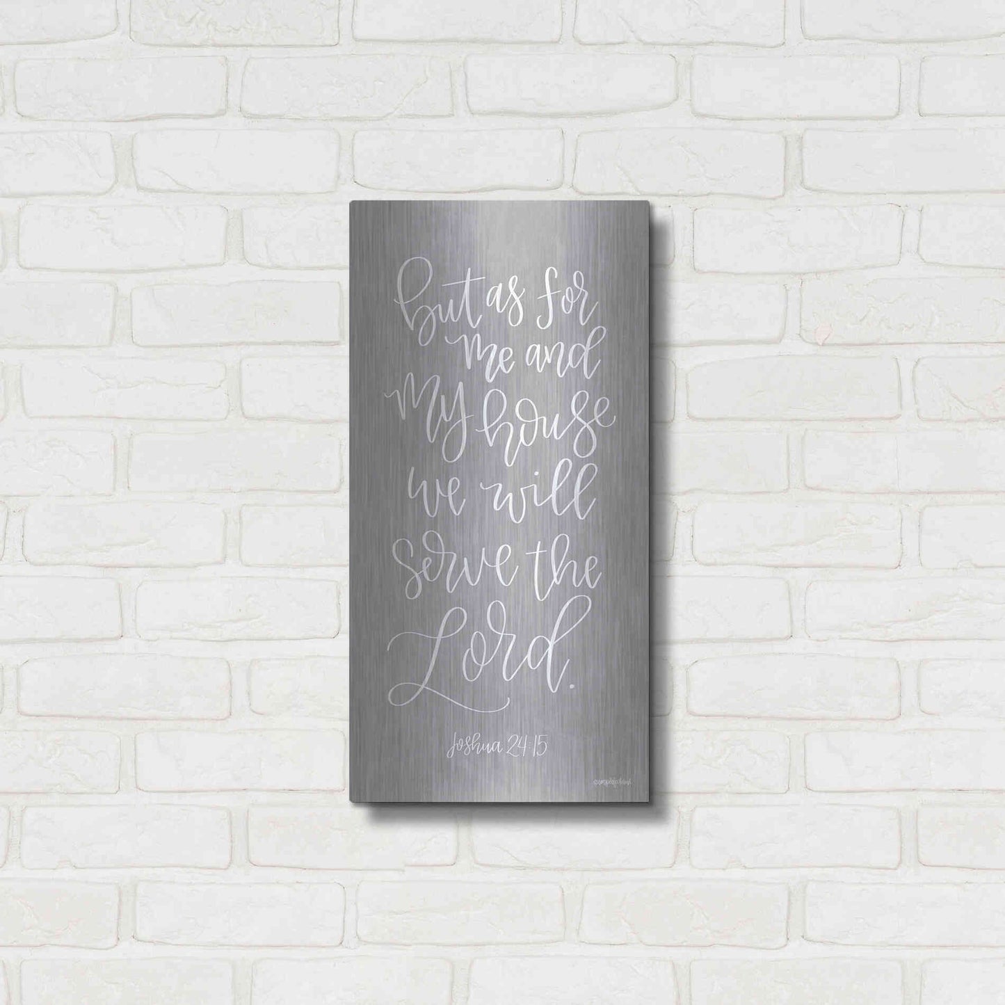 Luxe Metal Art 'Serve the Lord' by Imperfect Dust, Metal Wall Art,12x24