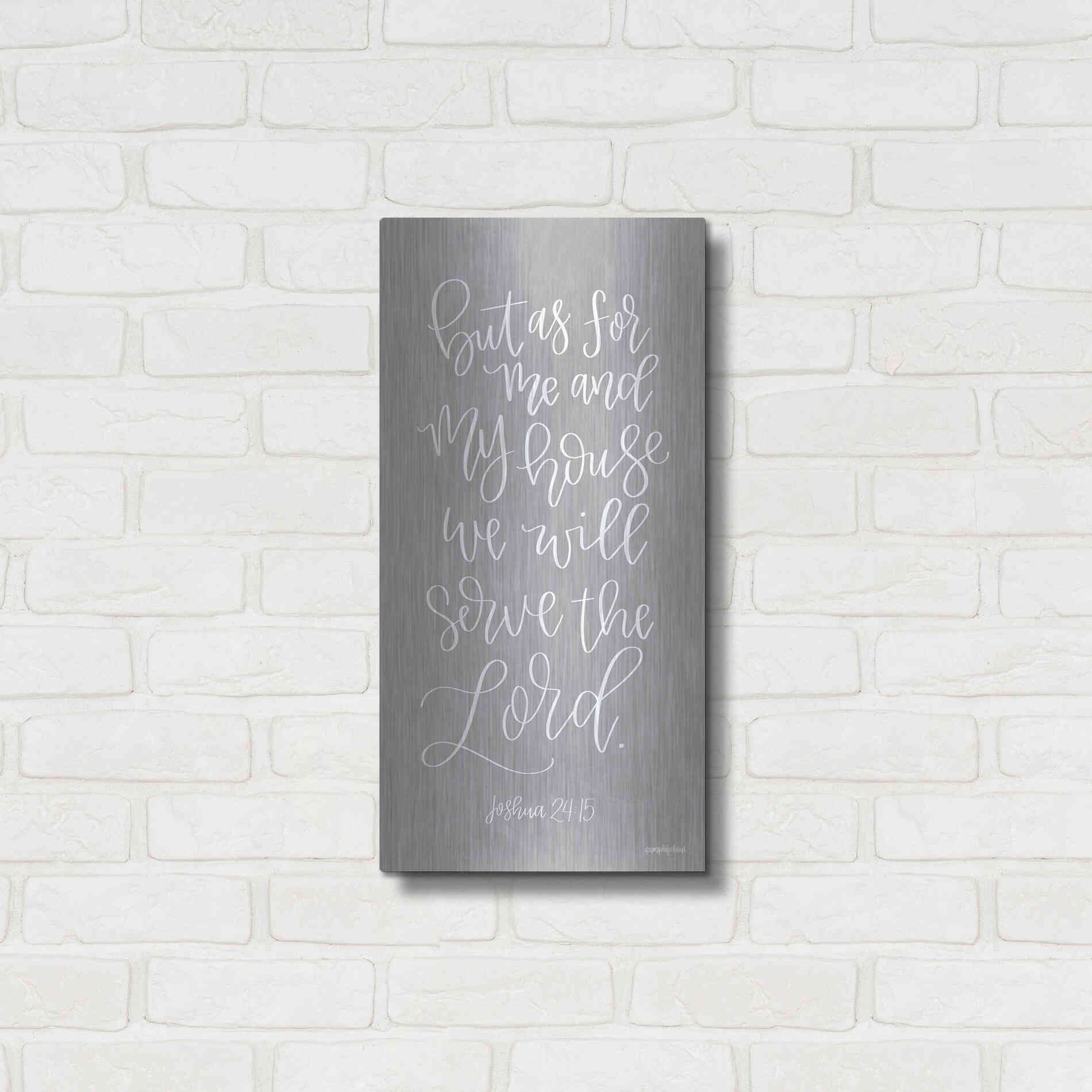 Luxe Metal Art 'Serve the Lord' by Imperfect Dust, Metal Wall Art,12x24