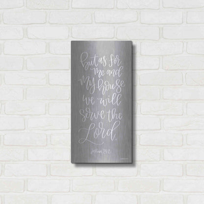 Luxe Metal Art 'Serve the Lord' by Imperfect Dust, Metal Wall Art,12x24
