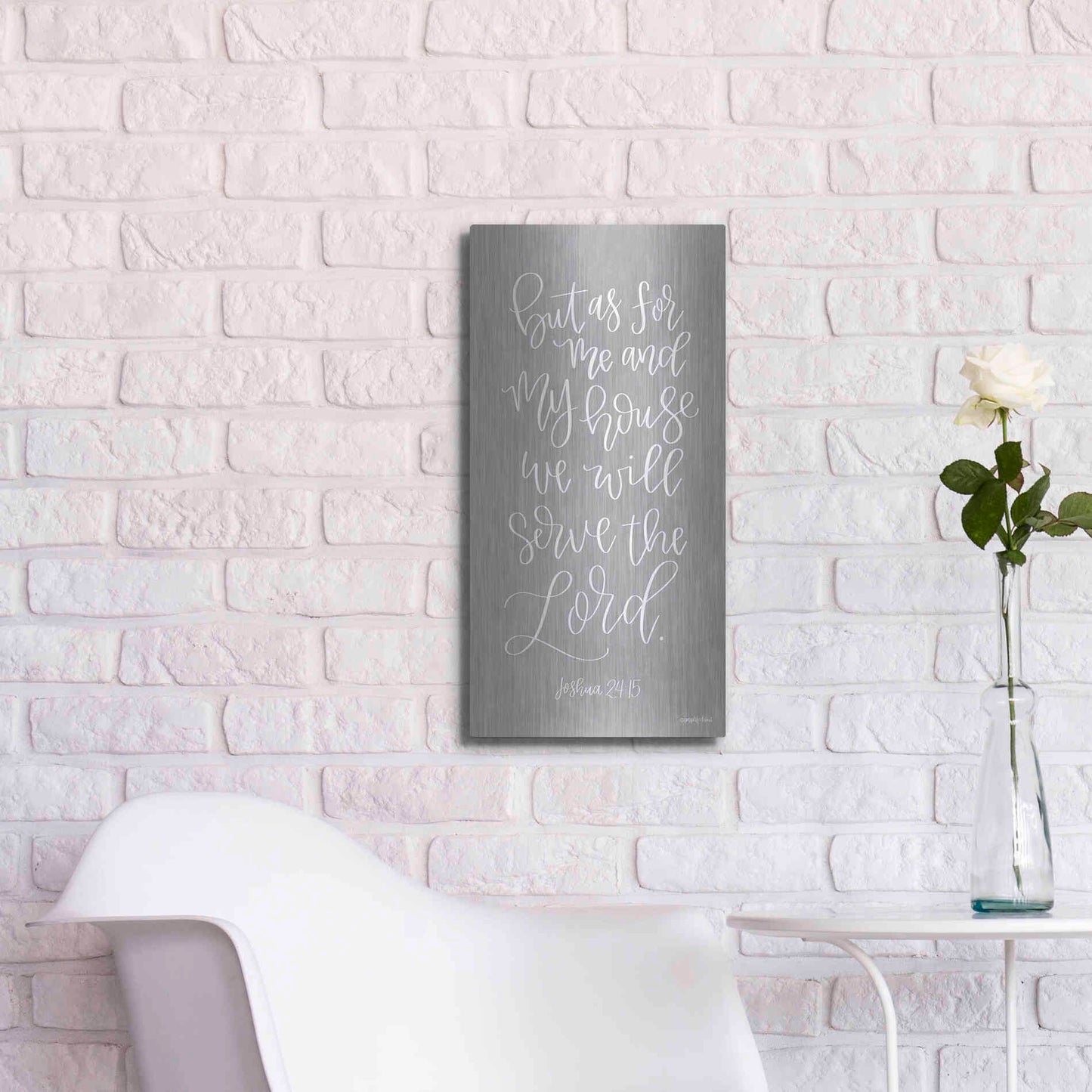 Luxe Metal Art 'Serve the Lord' by Imperfect Dust, Metal Wall Art,12x24