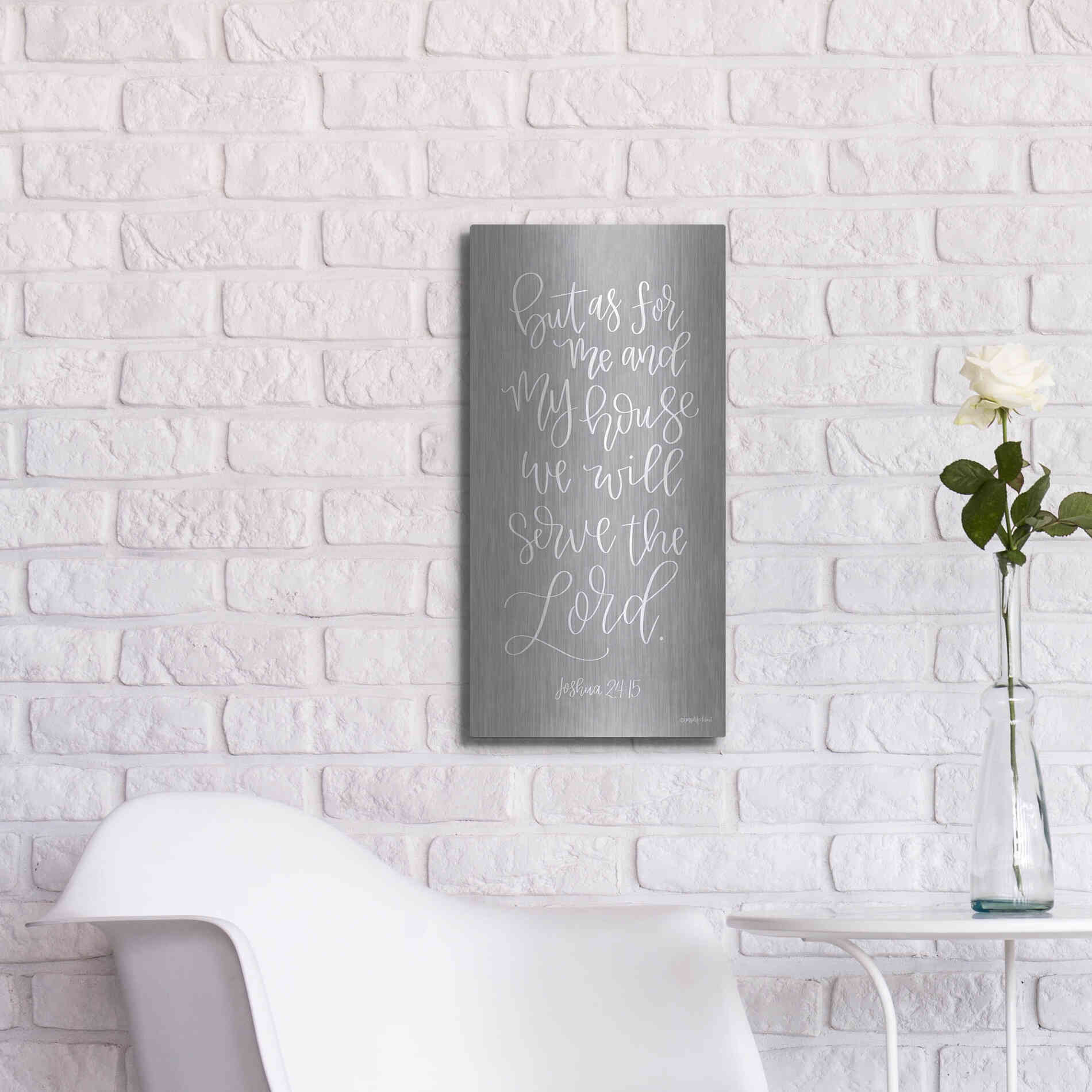 Luxe Metal Art 'Serve the Lord' by Imperfect Dust, Metal Wall Art,12x24