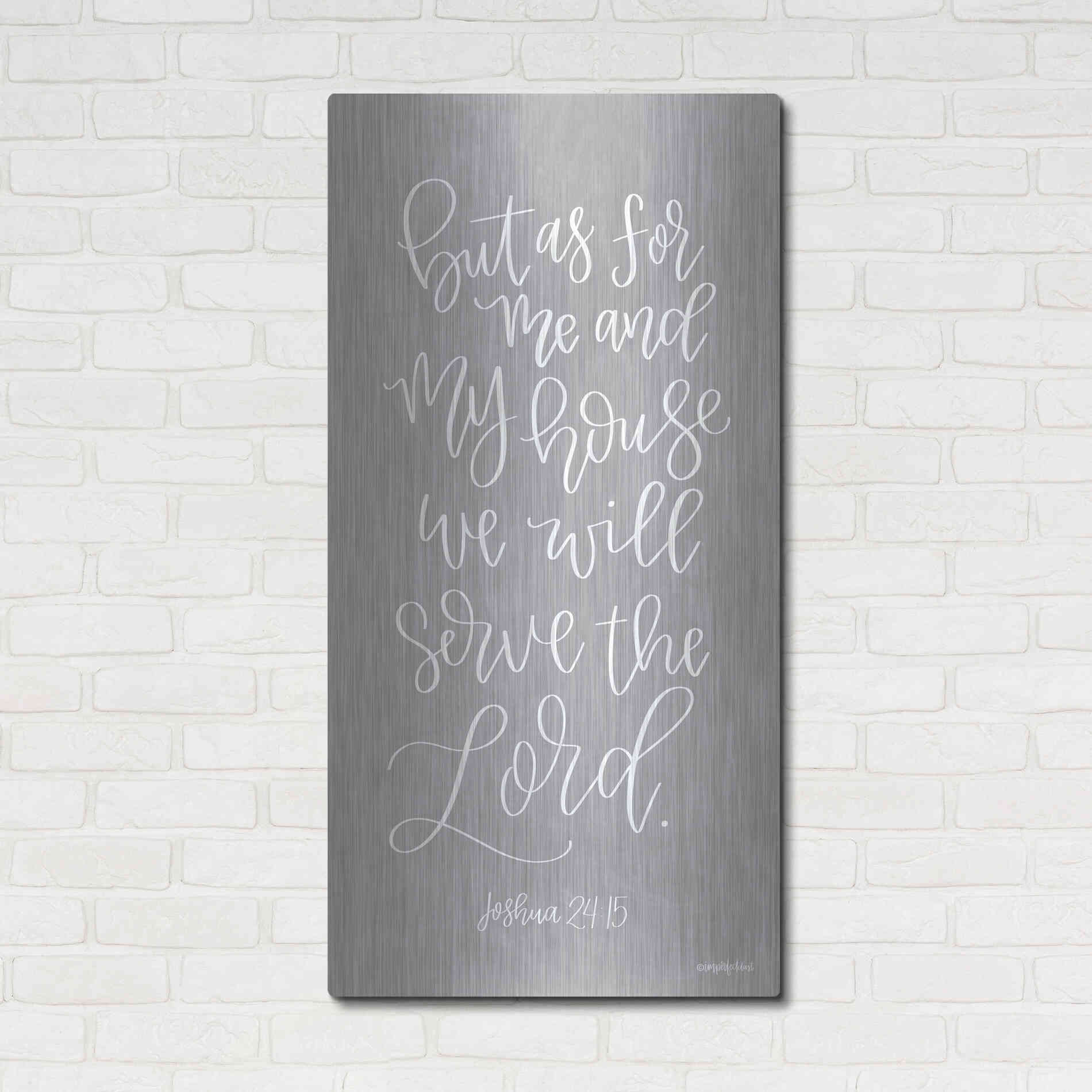 Luxe Metal Art 'Serve the Lord' by Imperfect Dust, Metal Wall Art,24x48