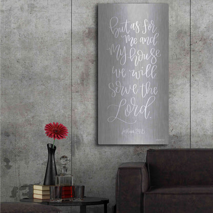 Luxe Metal Art 'Serve the Lord' by Imperfect Dust, Metal Wall Art,24x48