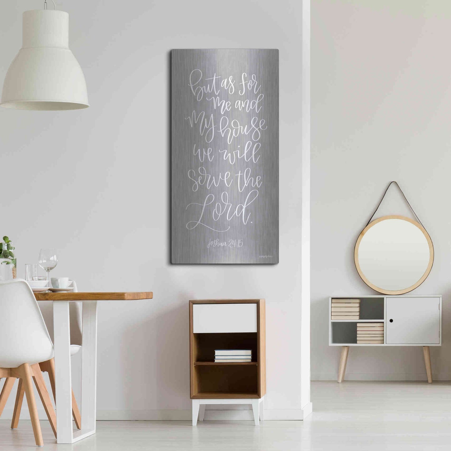 Luxe Metal Art 'Serve the Lord' by Imperfect Dust, Metal Wall Art,24x48