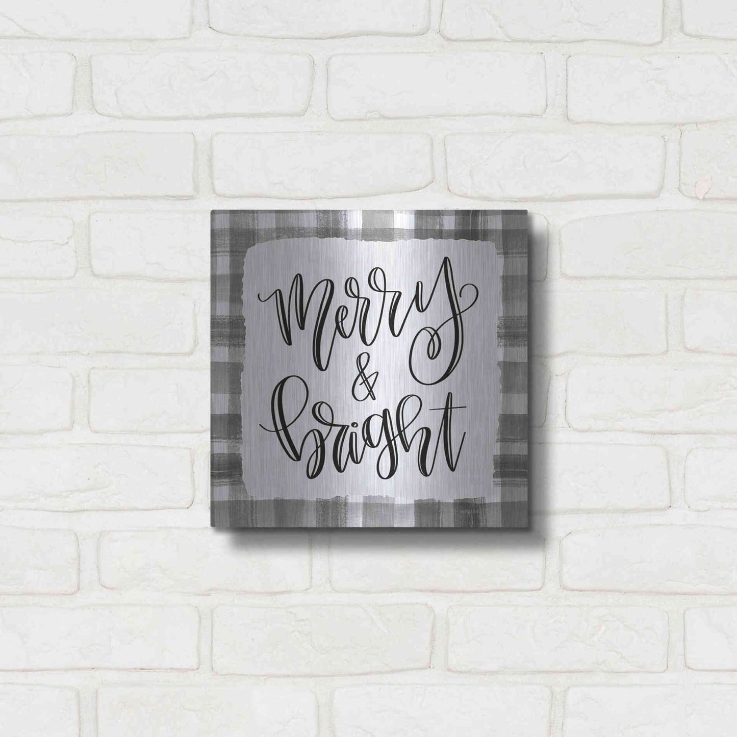 Luxe Metal Art 'Merry & Bright' by Imperfect Dust, Metal Wall Art,12x12