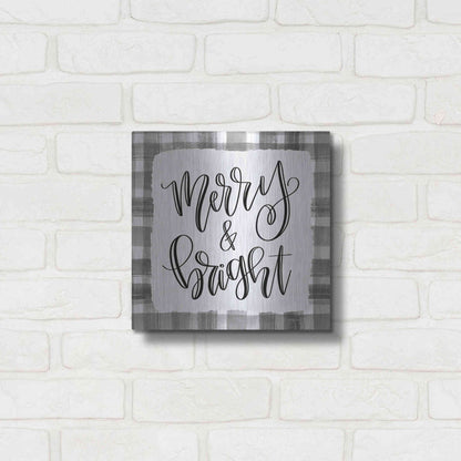 Luxe Metal Art 'Merry & Bright' by Imperfect Dust, Metal Wall Art,12x12