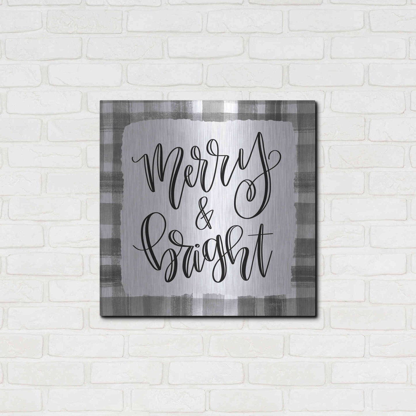 Luxe Metal Art 'Merry & Bright' by Imperfect Dust, Metal Wall Art,24x24