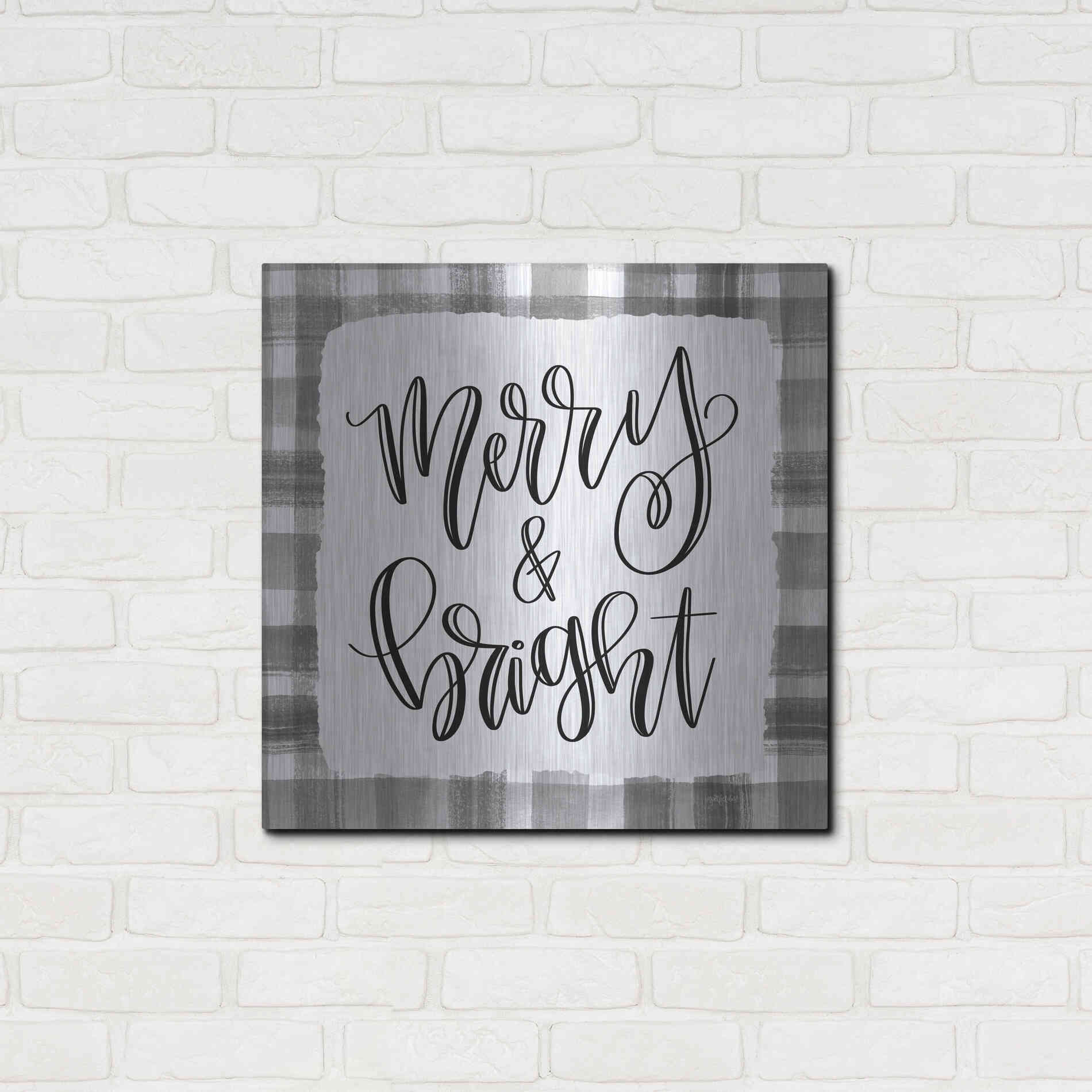 Luxe Metal Art 'Merry & Bright' by Imperfect Dust, Metal Wall Art,24x24