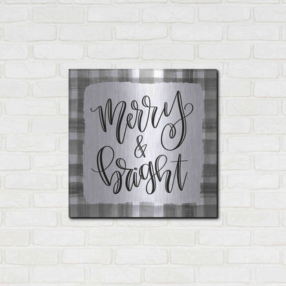 Luxe Metal Art 'Merry & Bright' by Imperfect Dust, Metal Wall Art,24x24