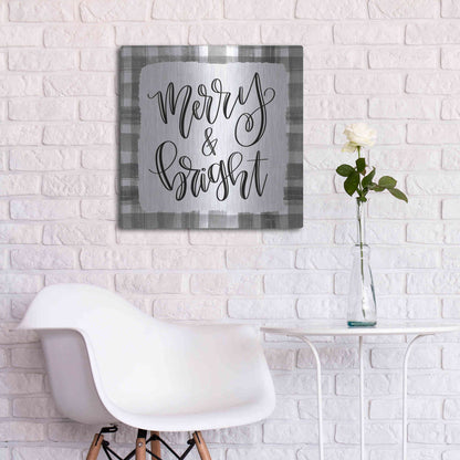 Luxe Metal Art 'Merry & Bright' by Imperfect Dust, Metal Wall Art,24x24