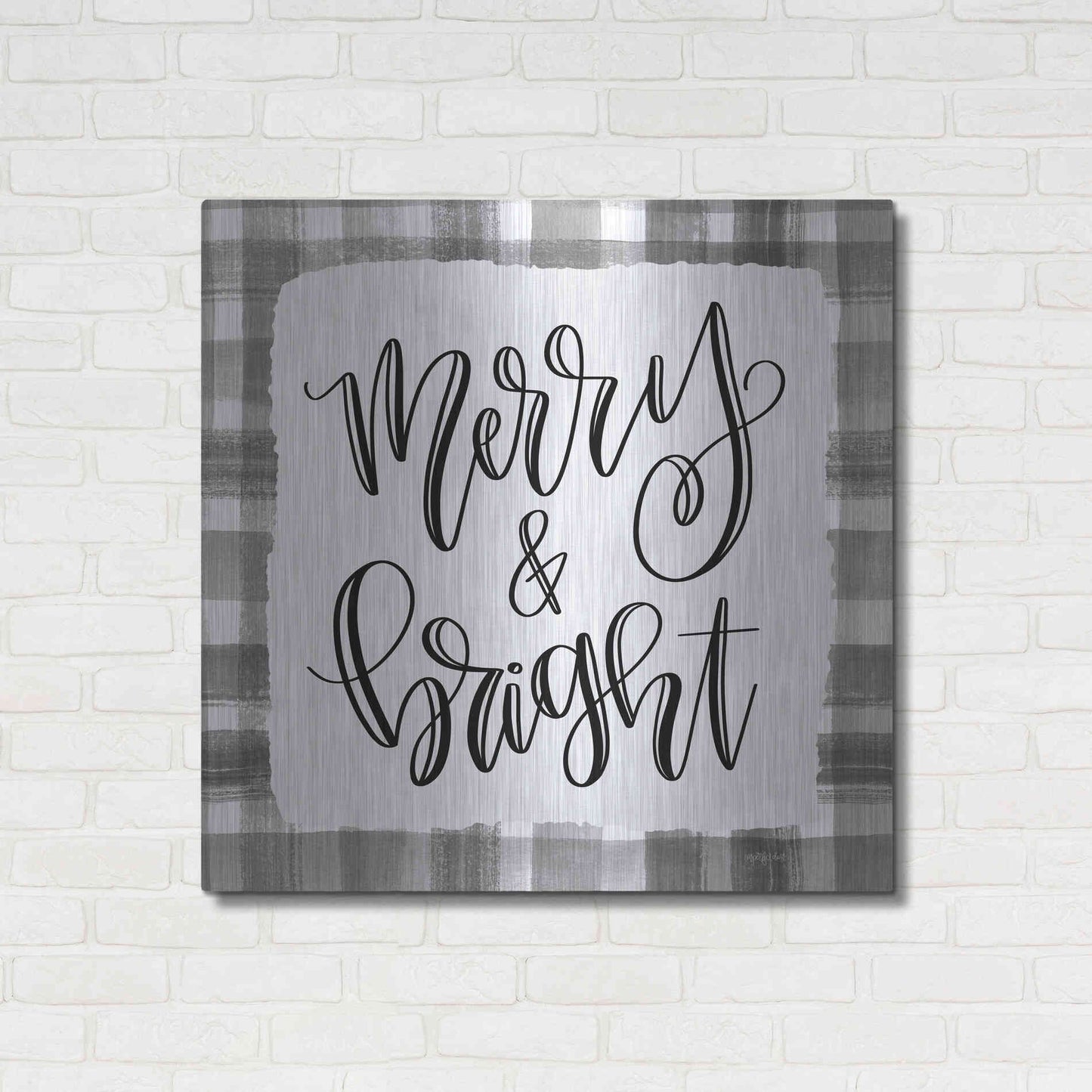Luxe Metal Art 'Merry & Bright' by Imperfect Dust, Metal Wall Art,36x36