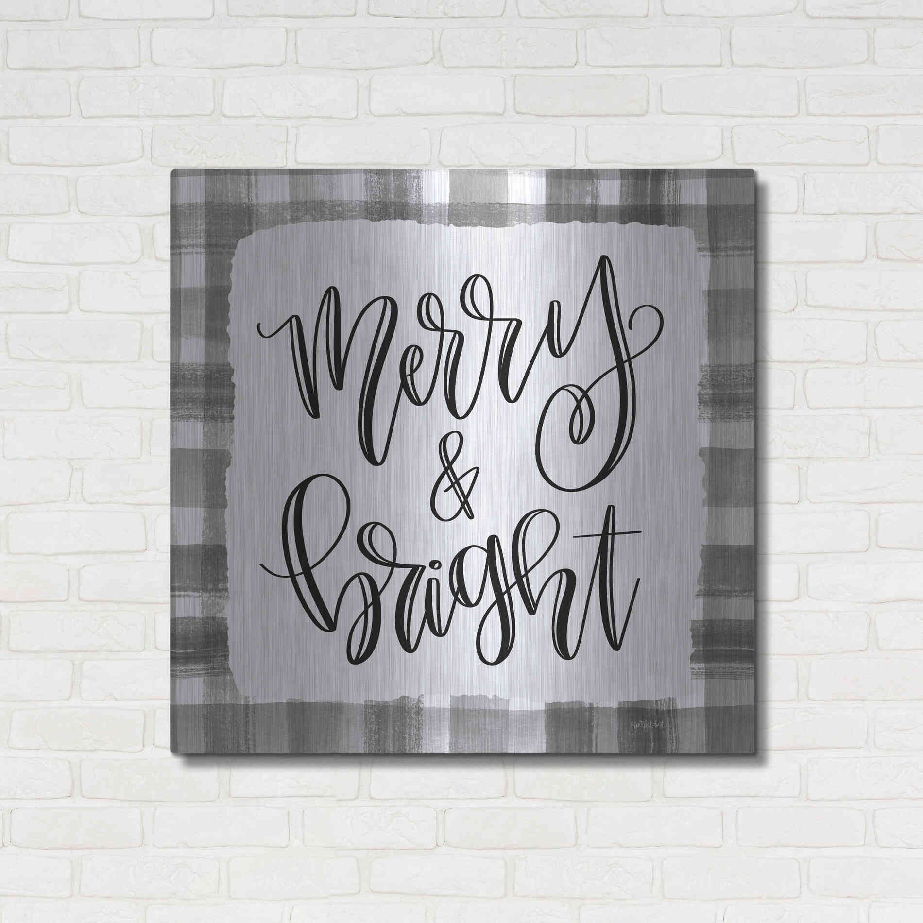 Luxe Metal Art 'Merry & Bright' by Imperfect Dust, Metal Wall Art,36x36