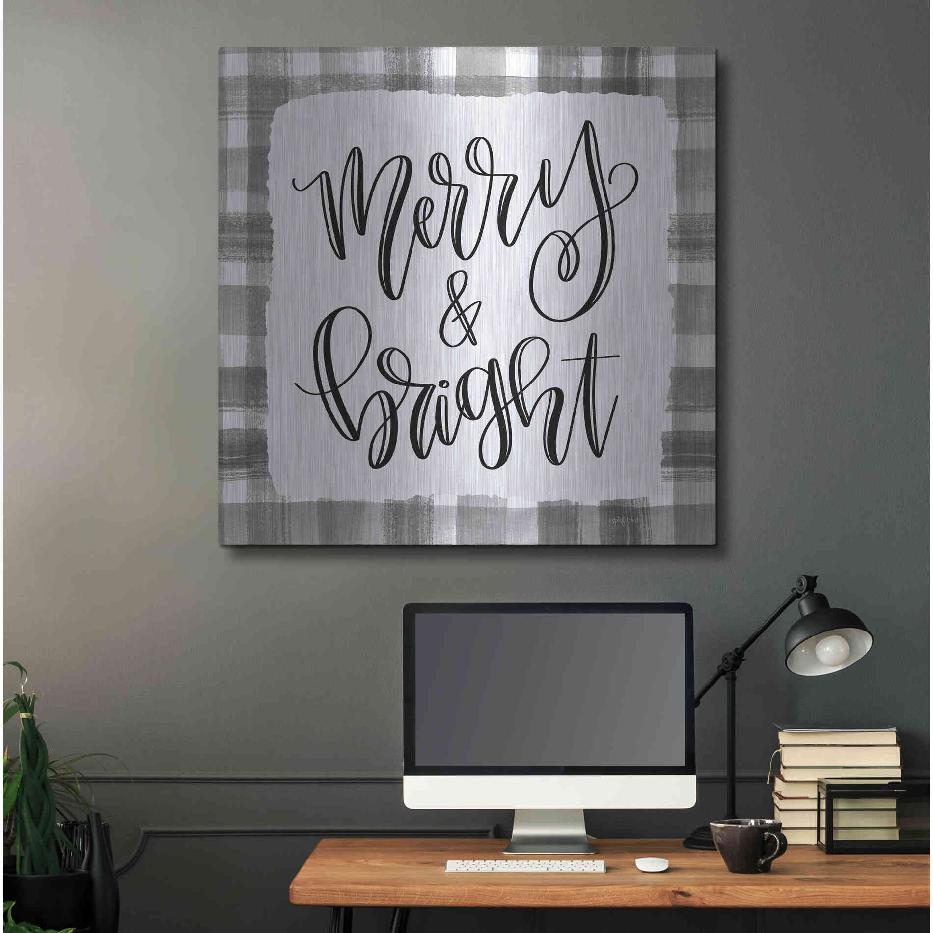 Luxe Metal Art 'Merry & Bright' by Imperfect Dust, Metal Wall Art,36x36