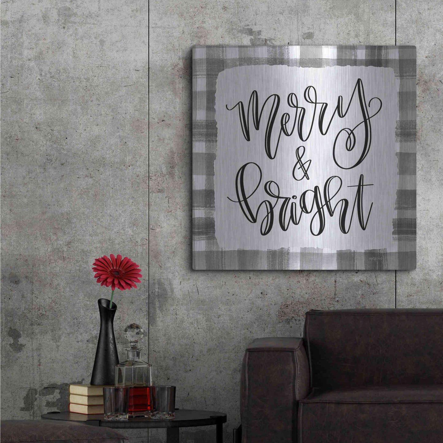 Luxe Metal Art 'Merry & Bright' by Imperfect Dust, Metal Wall Art,36x36