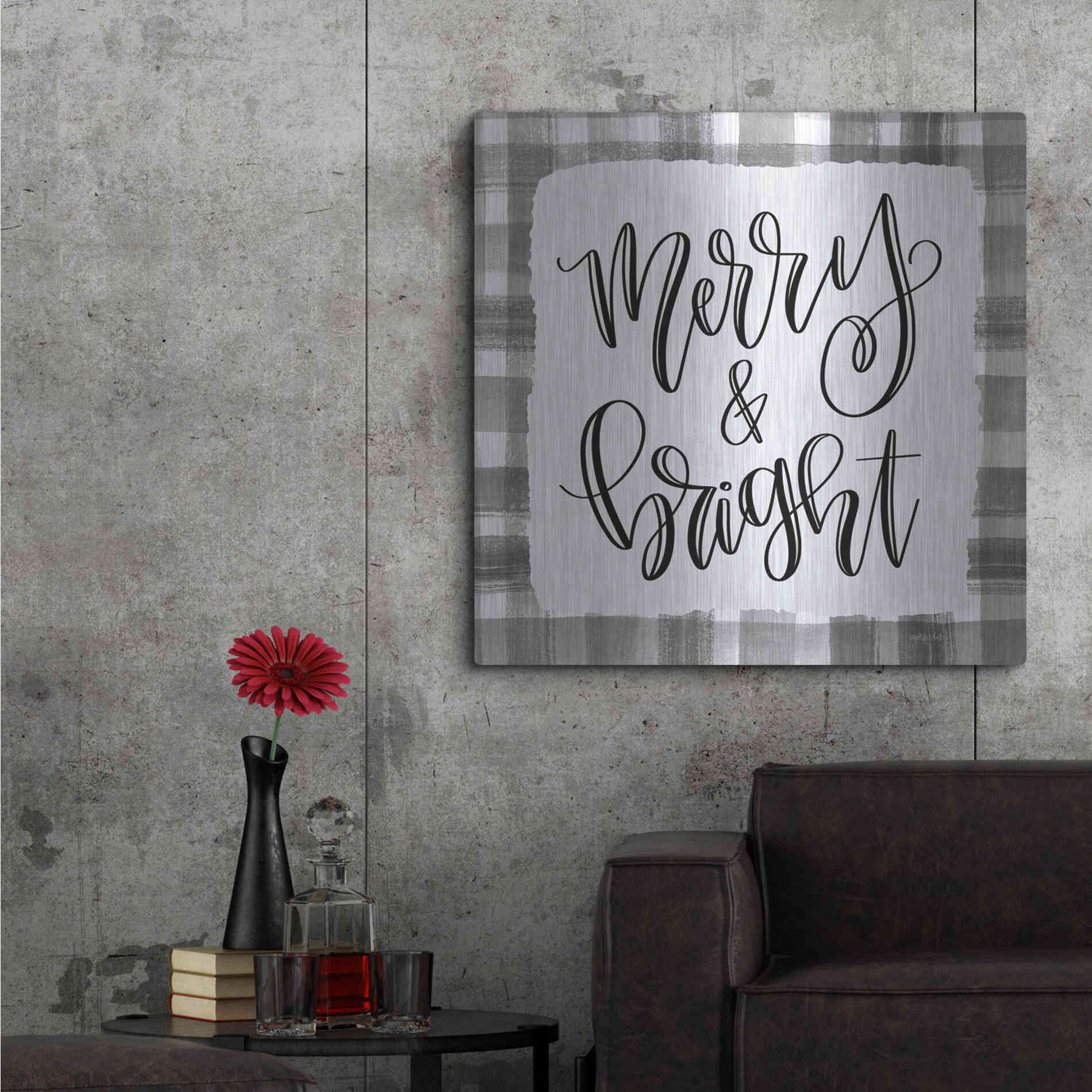 Luxe Metal Art 'Merry & Bright' by Imperfect Dust, Metal Wall Art,36x36
