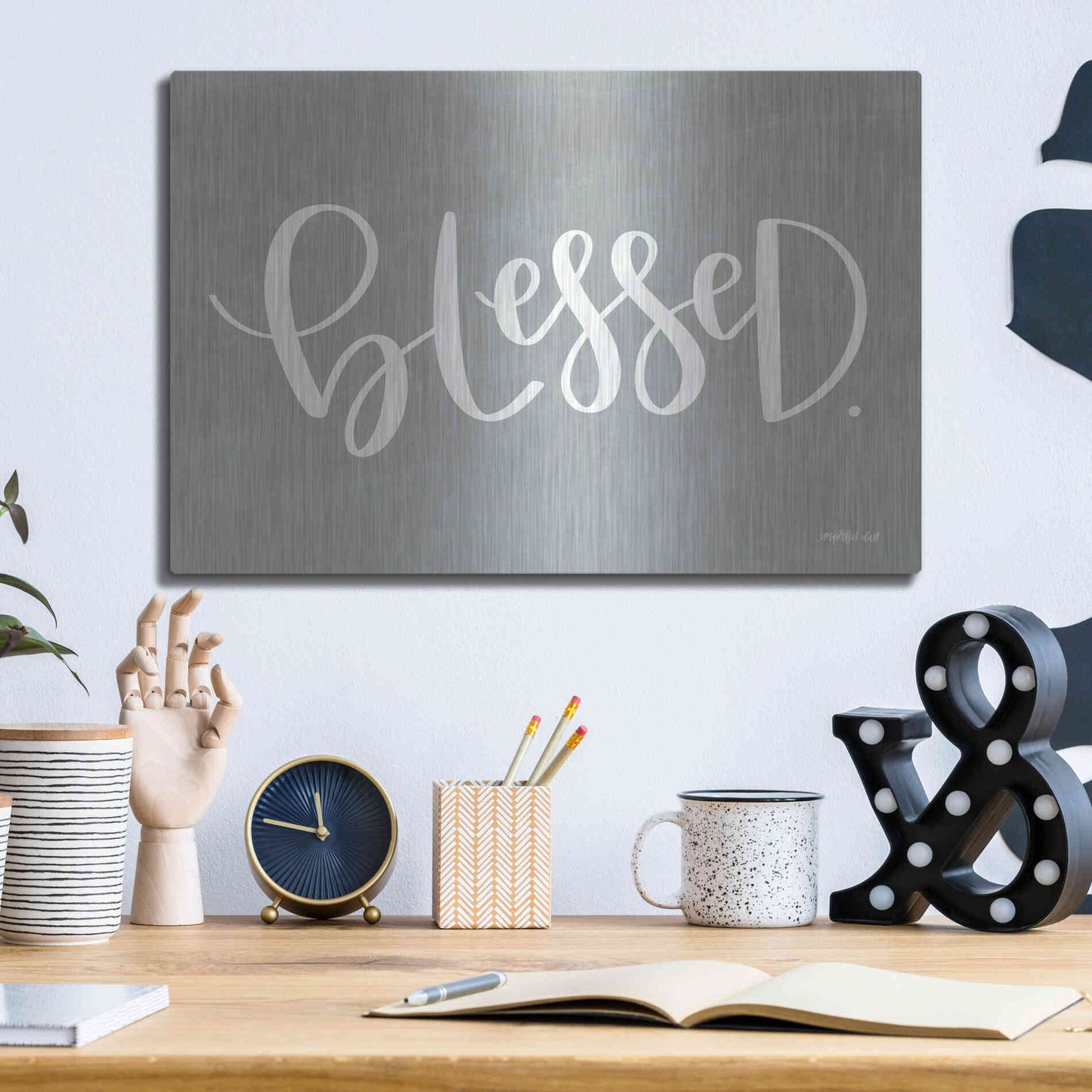 Luxe Metal Art 'Blessed' by Imperfect Dust, Metal Wall Art,16x12