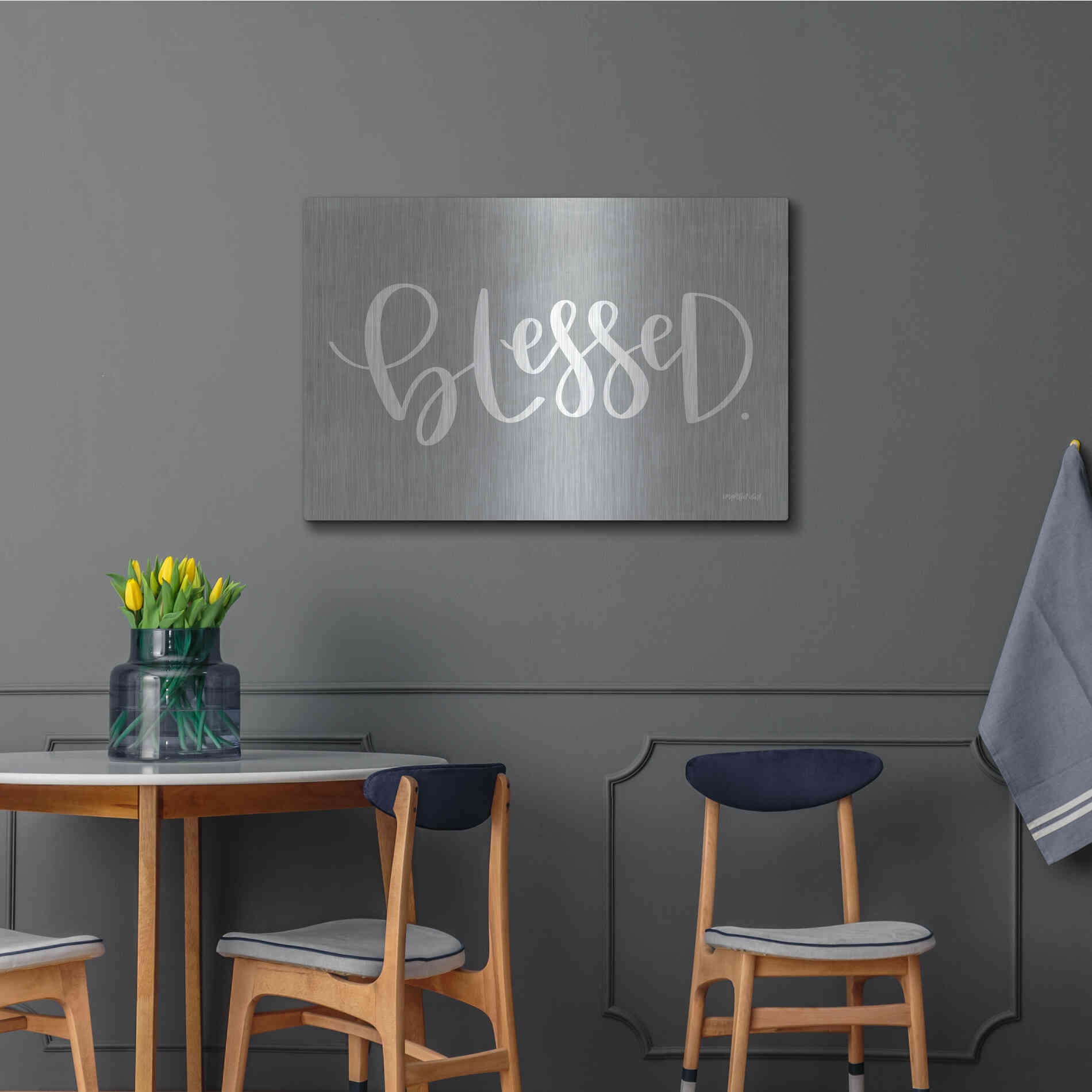 Luxe Metal Art 'Blessed' by Imperfect Dust, Metal Wall Art,36x24