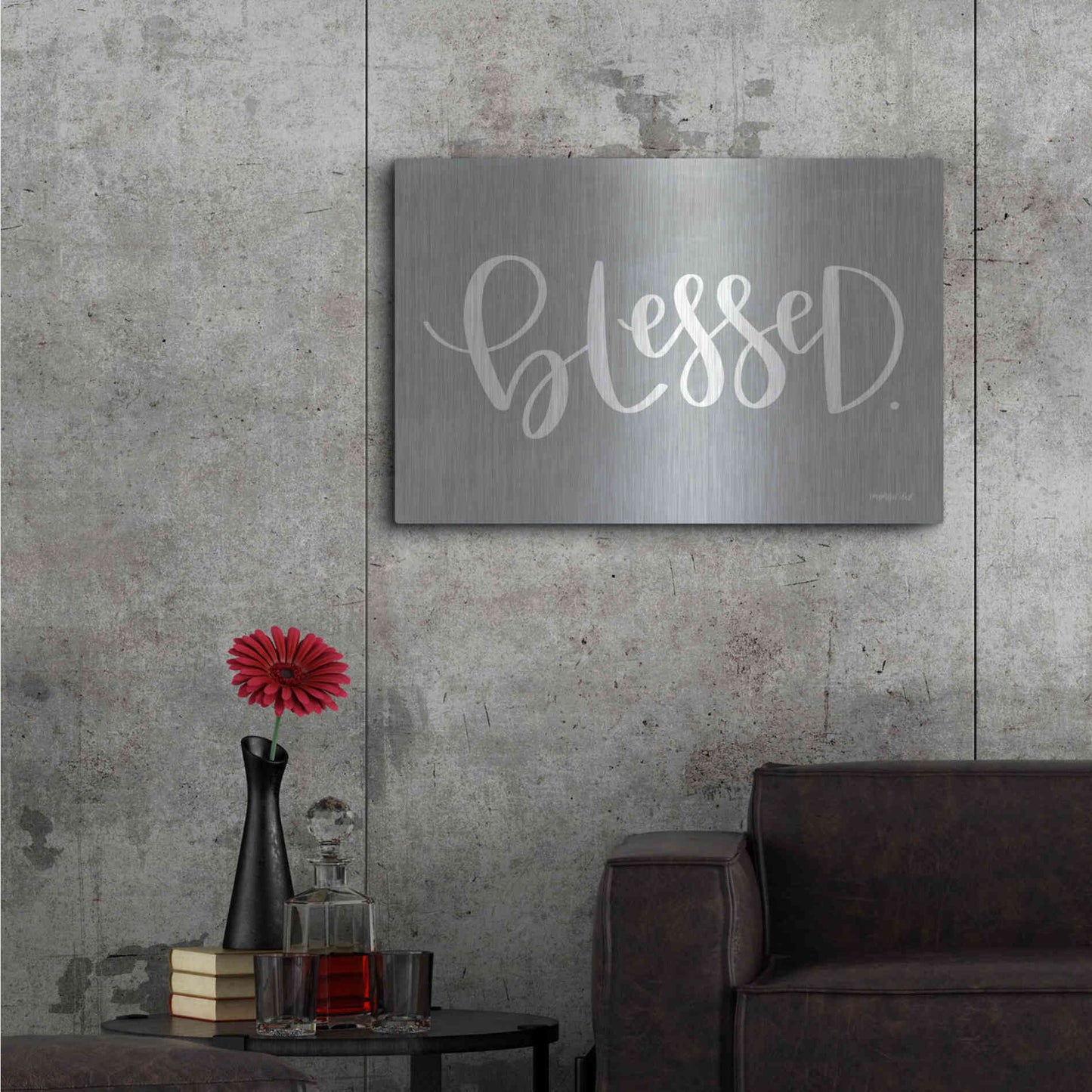 Luxe Metal Art 'Blessed' by Imperfect Dust, Metal Wall Art,36x24