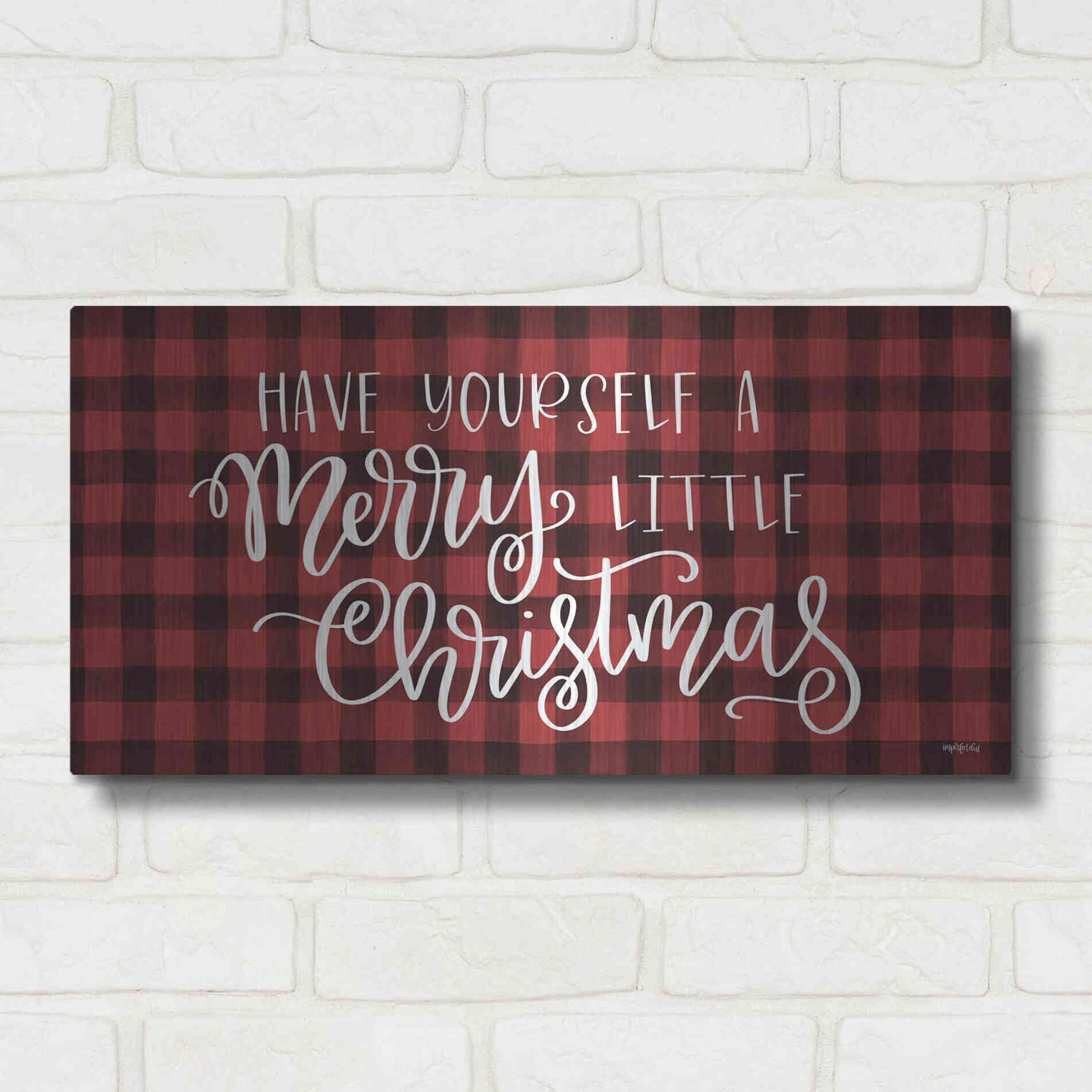 Luxe Metal Art 'Merry Little Christmas' by Imperfect Dust, Metal Wall Art,24x12