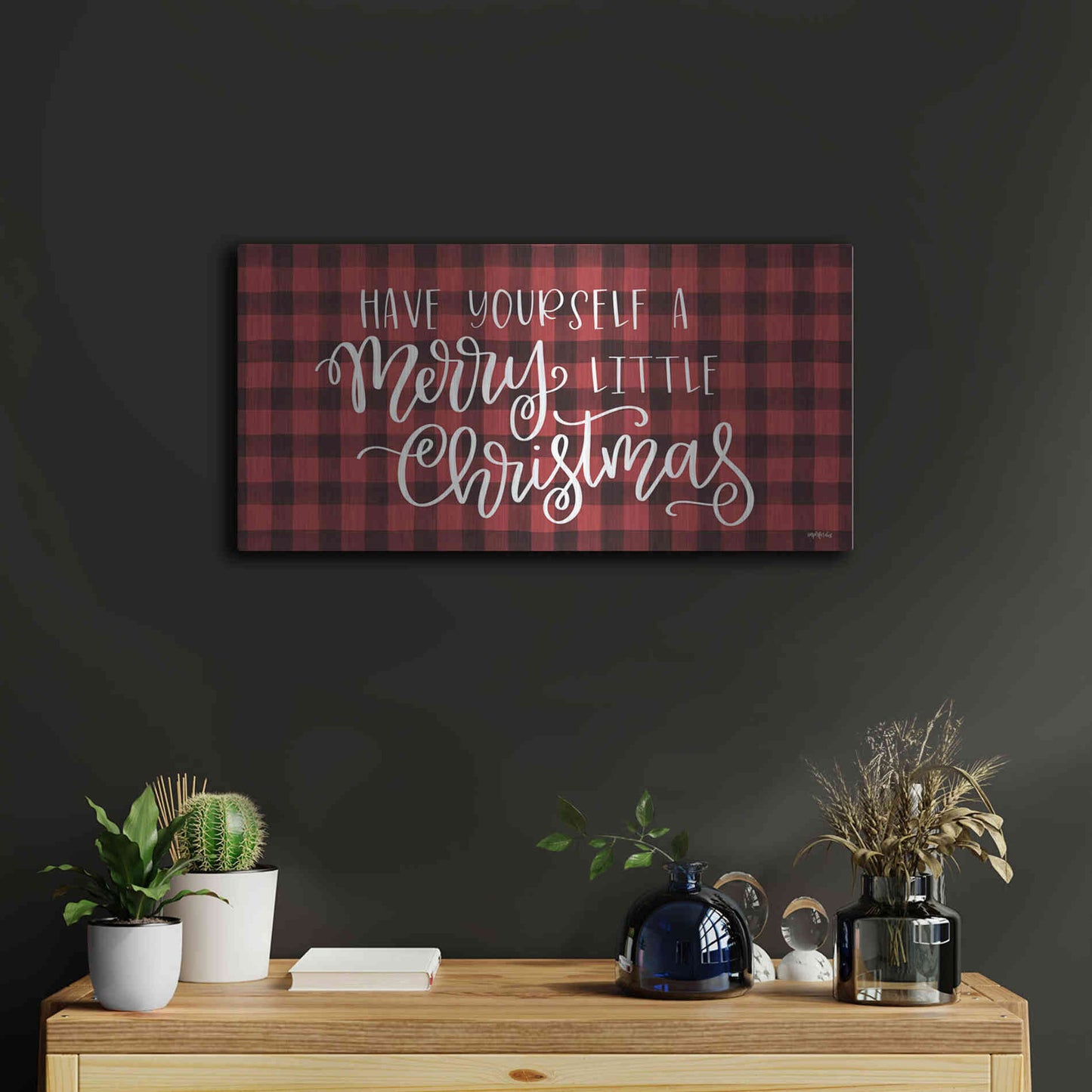 Luxe Metal Art 'Merry Little Christmas' by Imperfect Dust, Metal Wall Art,24x12