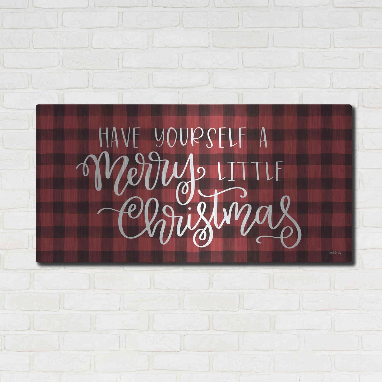 Luxe Metal Art 'Merry Little Christmas' by Imperfect Dust, Metal Wall Art,48x24