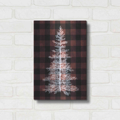 Luxe Metal Art 'Buffalo Pine Red' by House Fenway, Metal Wall Art,12x16