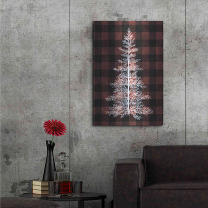 Luxe Metal Art 'Buffalo Pine Red' by House Fenway, Metal Wall Art,24x36