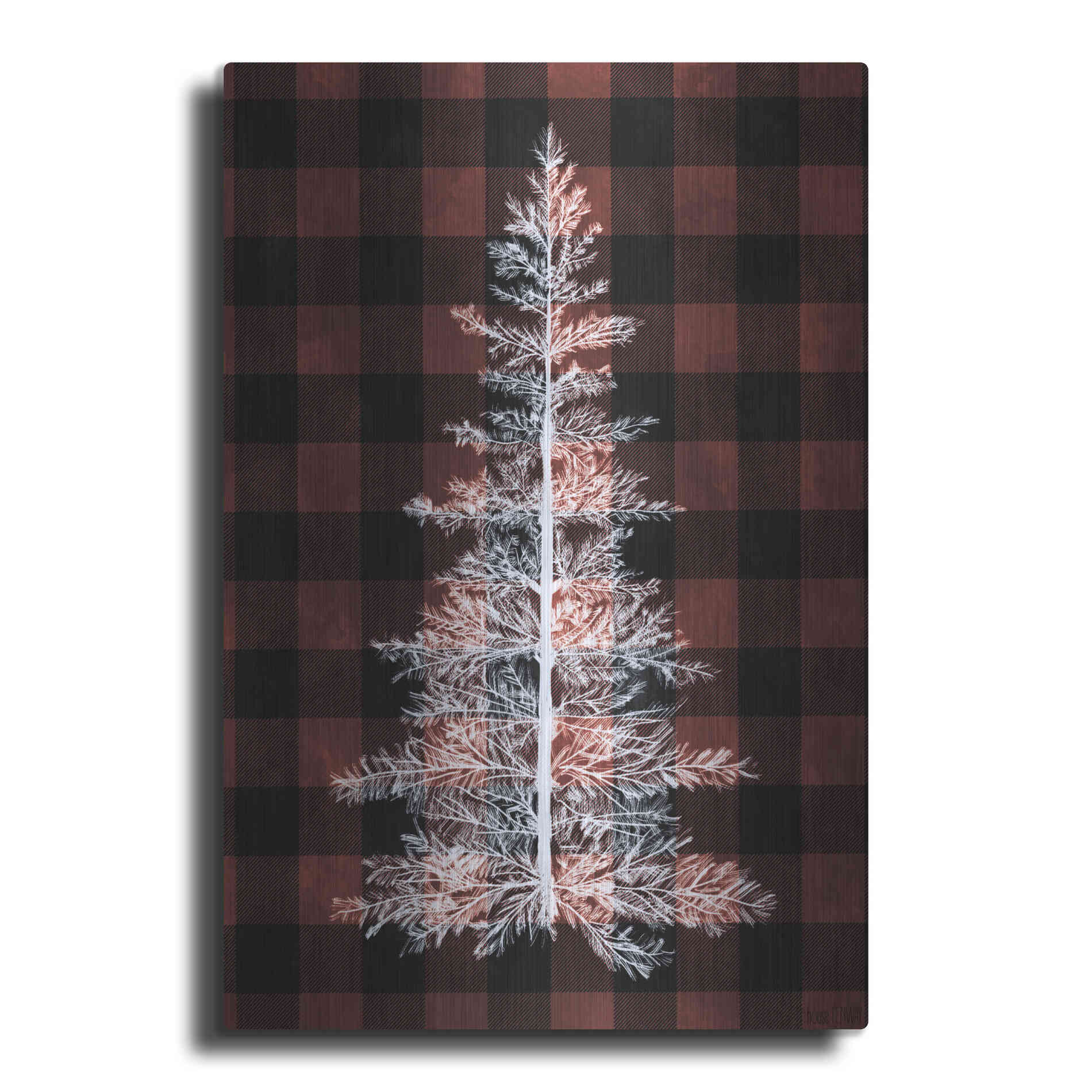 Luxe Metal Art 'Buffalo Pine Red' by House Fenway, Metal Wall Art